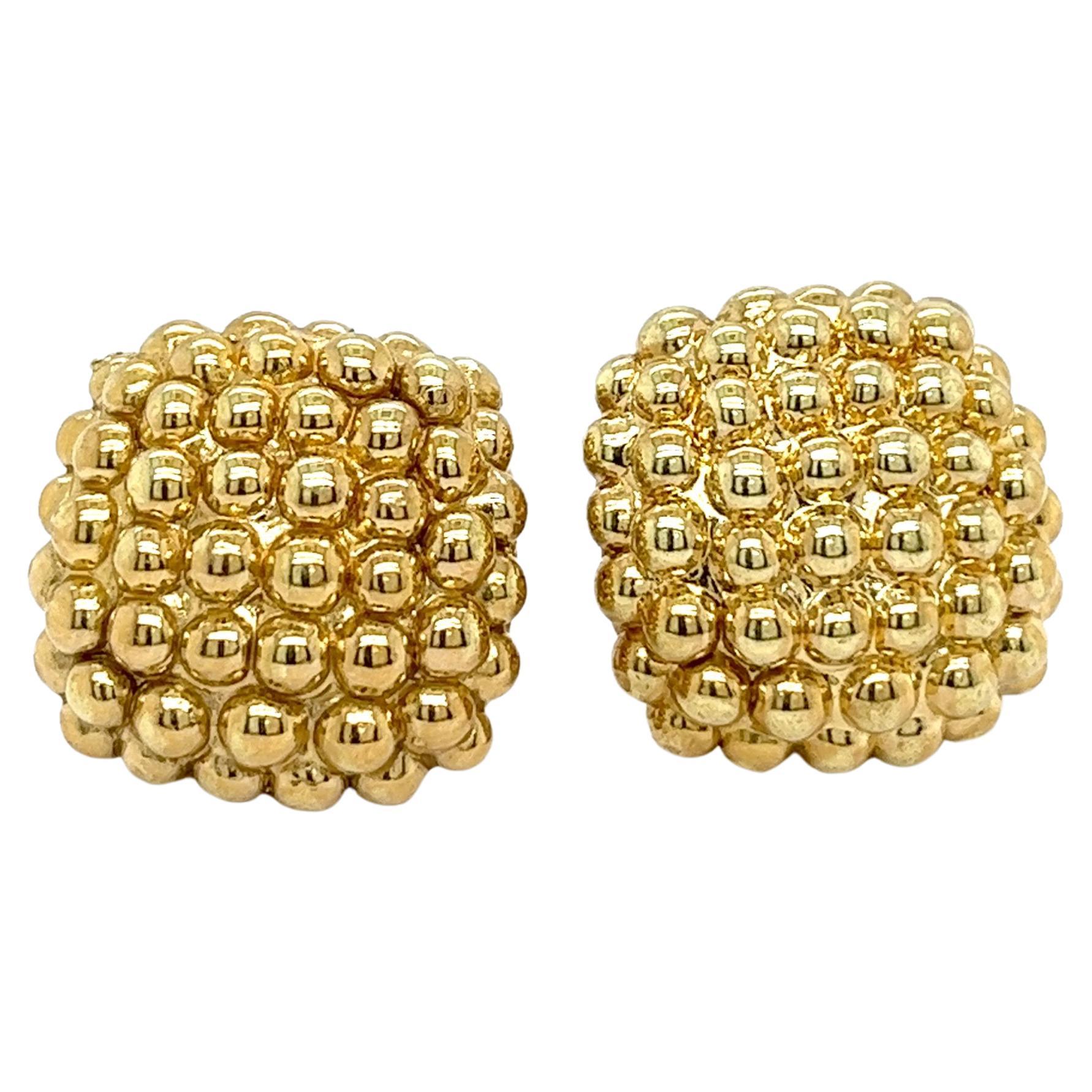 Fope Luci 18ct Yellow Gold Cushion Earrings