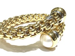 Fope Mother of Pearl Bangle in 18 Karat Yellow Gold