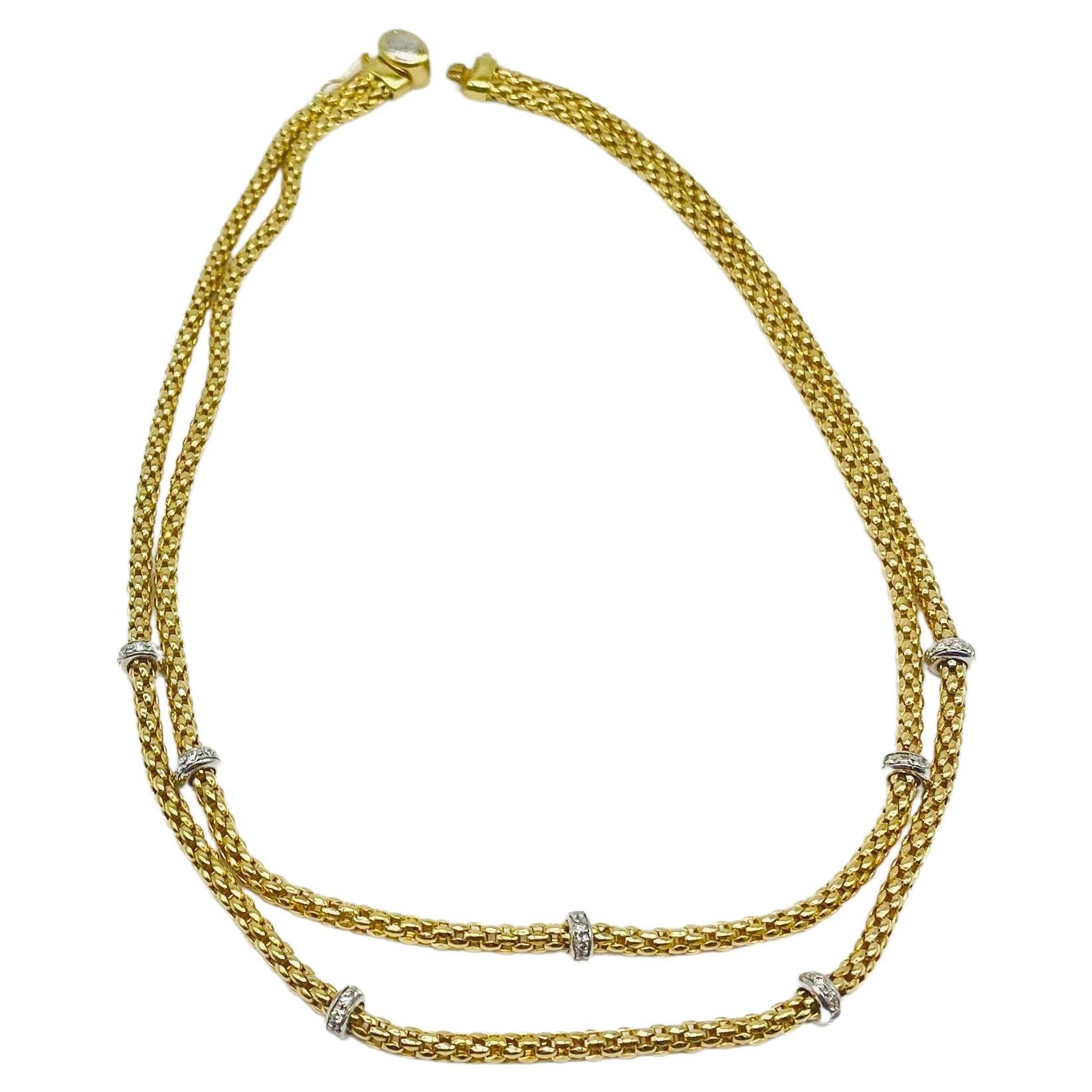 Fope necklace with diamond in 18k Gold  For Sale 3