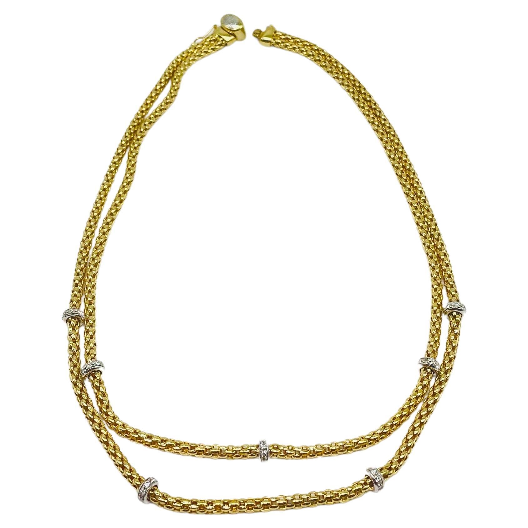 Fope necklace with diamond in 18k Gold  For Sale 4