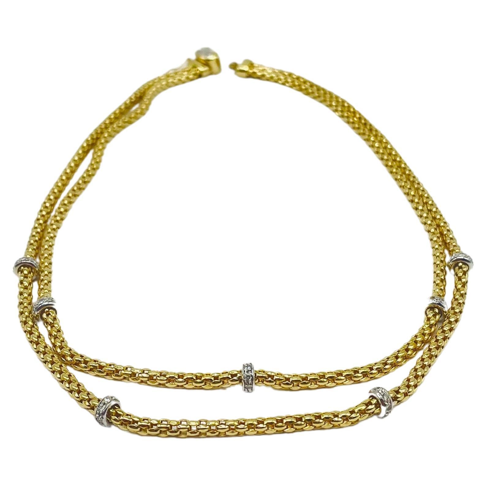 Fope necklace with diamond in 18k Gold  For Sale 5