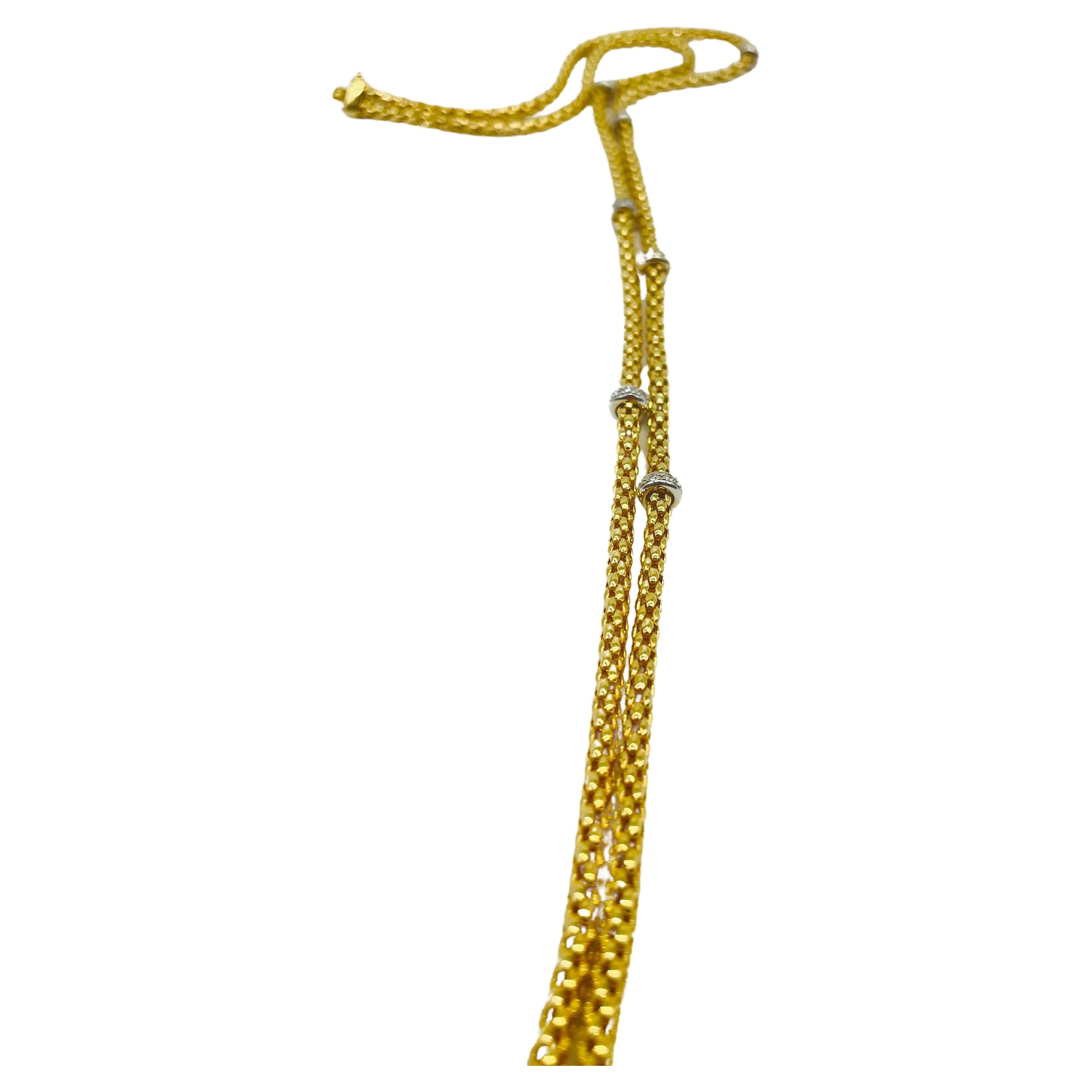 Fope necklace with diamond in 18k Gold  In Good Condition For Sale In Berlin, BE