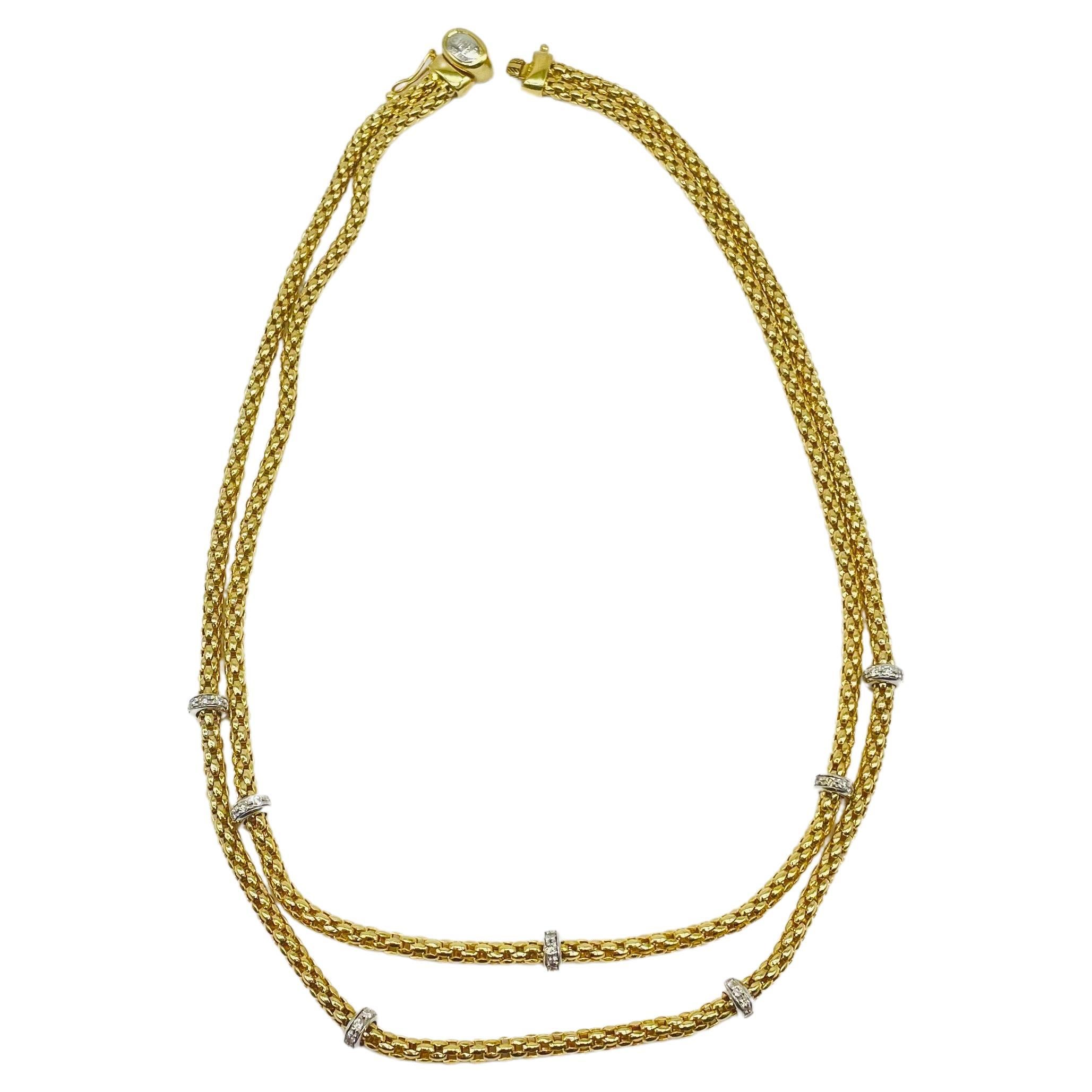 Fope necklace with diamond in 18k Gold  For Sale 1
