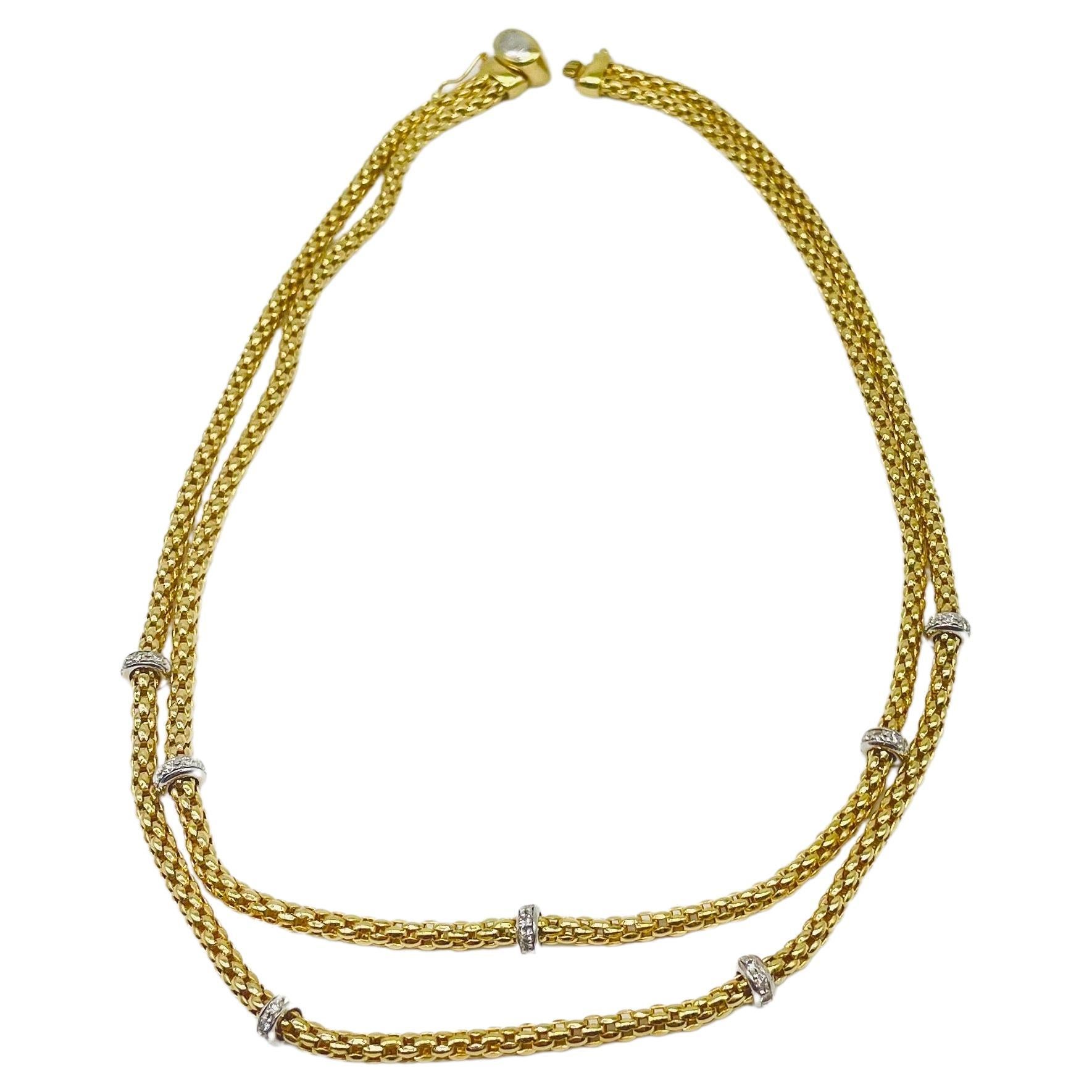 Fope necklace with diamond in 18k Gold  For Sale 2