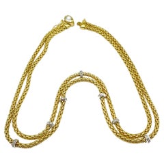 Fope necklace with diamond in 18k Gold