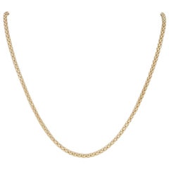 Fope Popcorn Chain Necklace, 18 Karat Yellow Gold Lobster Claw Clasp, Italy