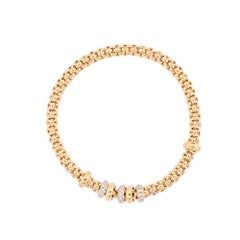 FOPE Prima Flex'it Diamond Woven Link Bracelet in 18 Carat Yellow and White Gold