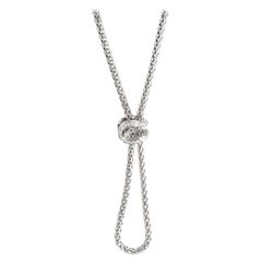 FOPE Rollover Necklace with Lucky Diamond Charm in 18KT White Gold 0.22 CTW