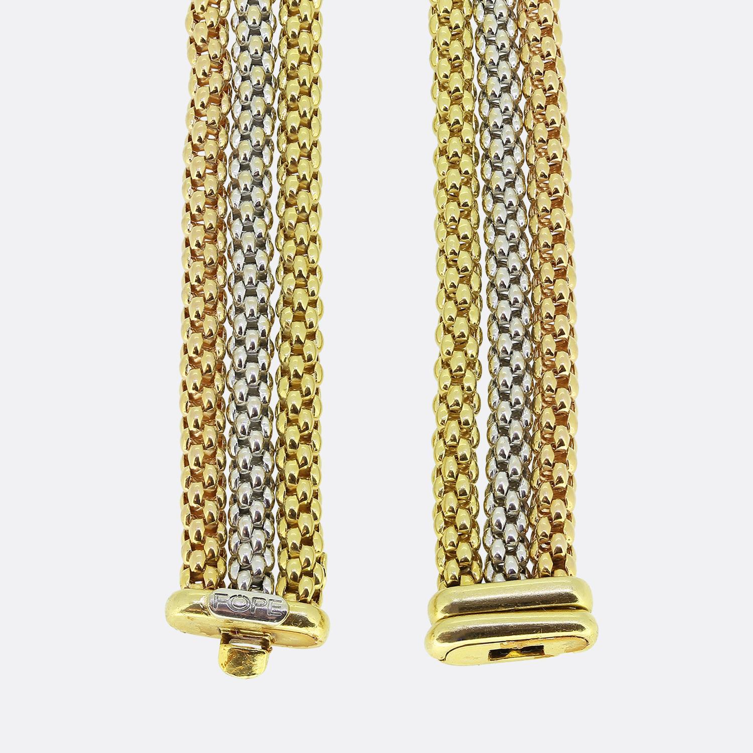 Women's or Men's Fope Tricolour Three-Row Necklace For Sale
