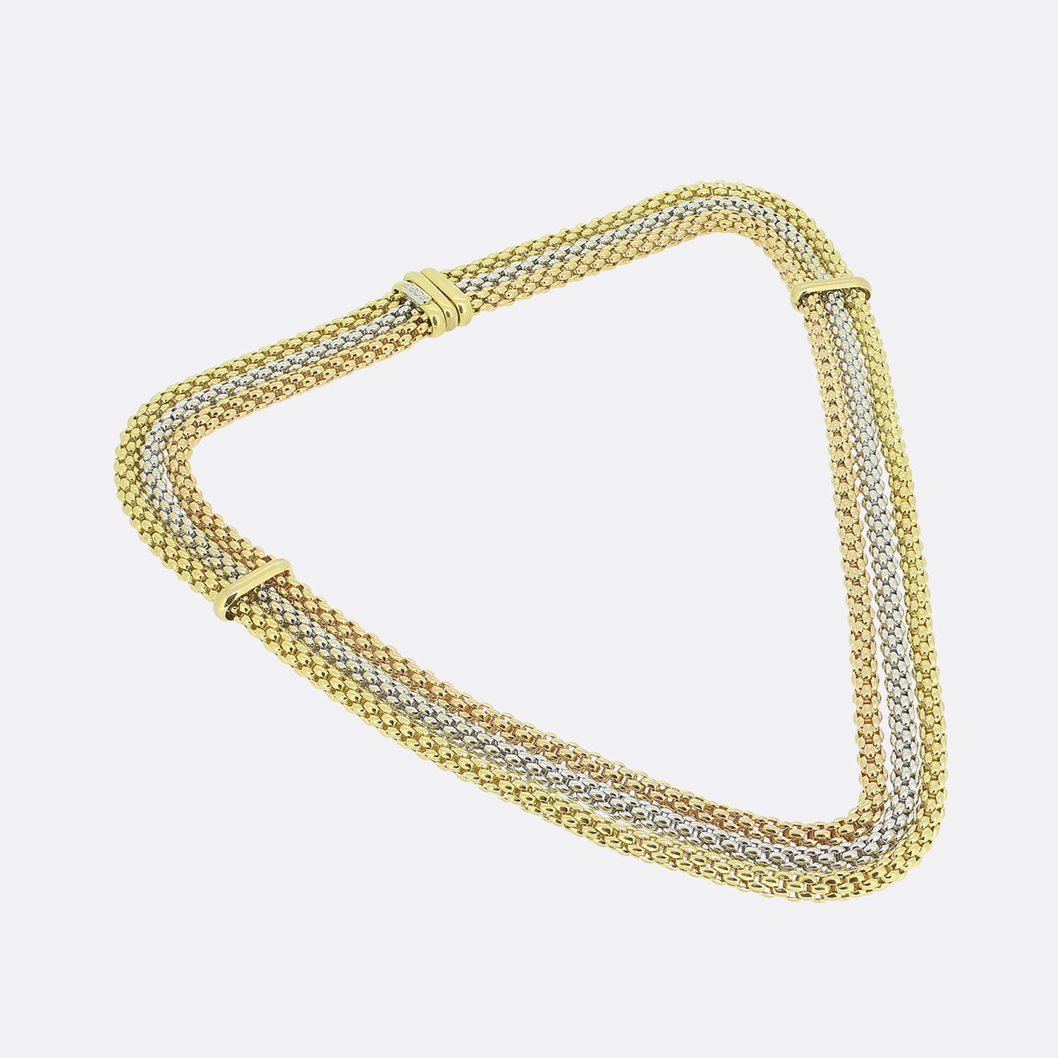Fope Tricolour Three-Row Necklace For Sale 1
