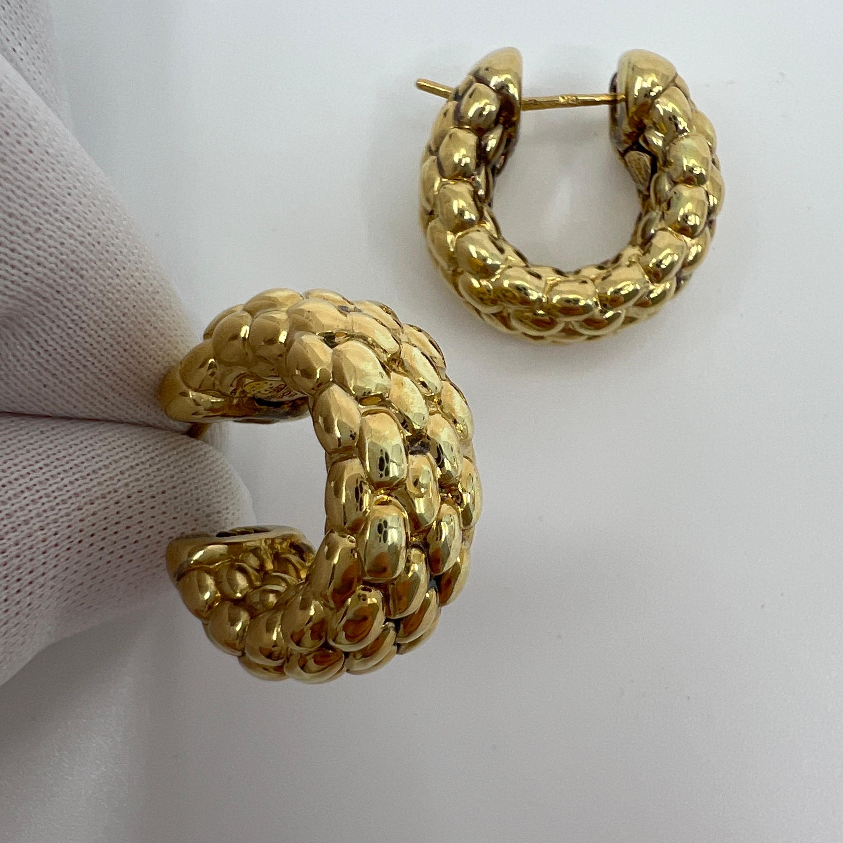 fope 18ct yellow gold small hoop earrings
