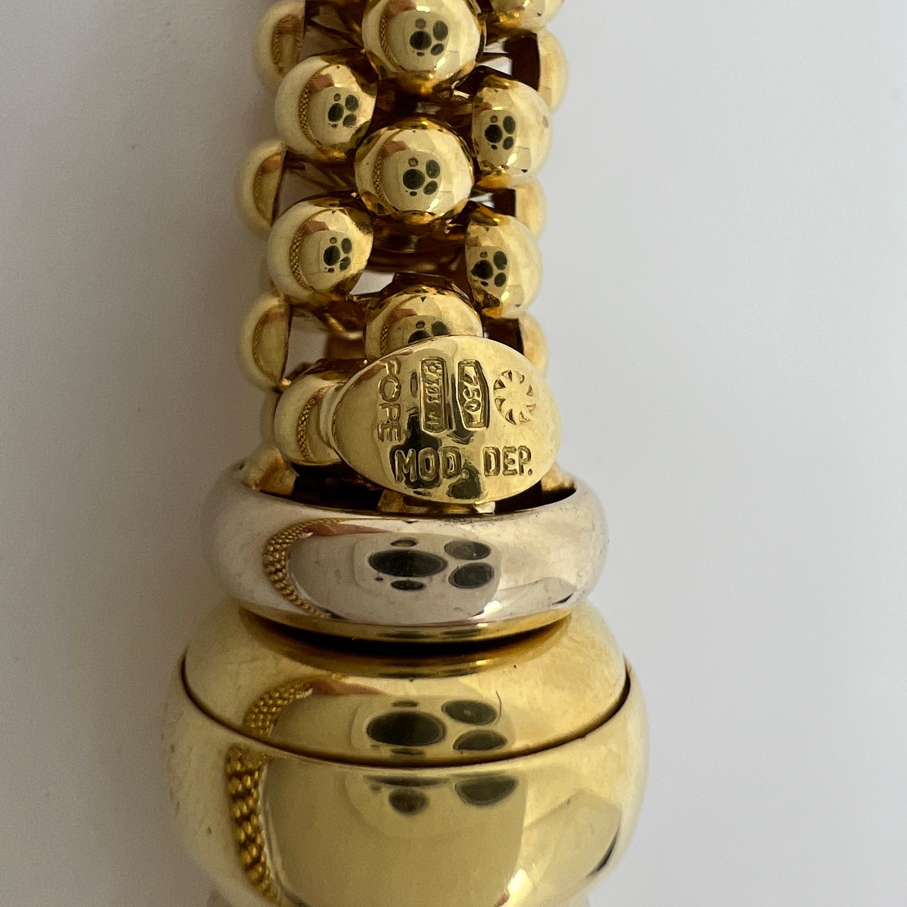 Fope röhrenförmige Priofili 18k Gelbgold Italienisch gemacht gewebte Kette Seil Halskette im Zustand „Gut“ im Angebot in Birmingham, GB