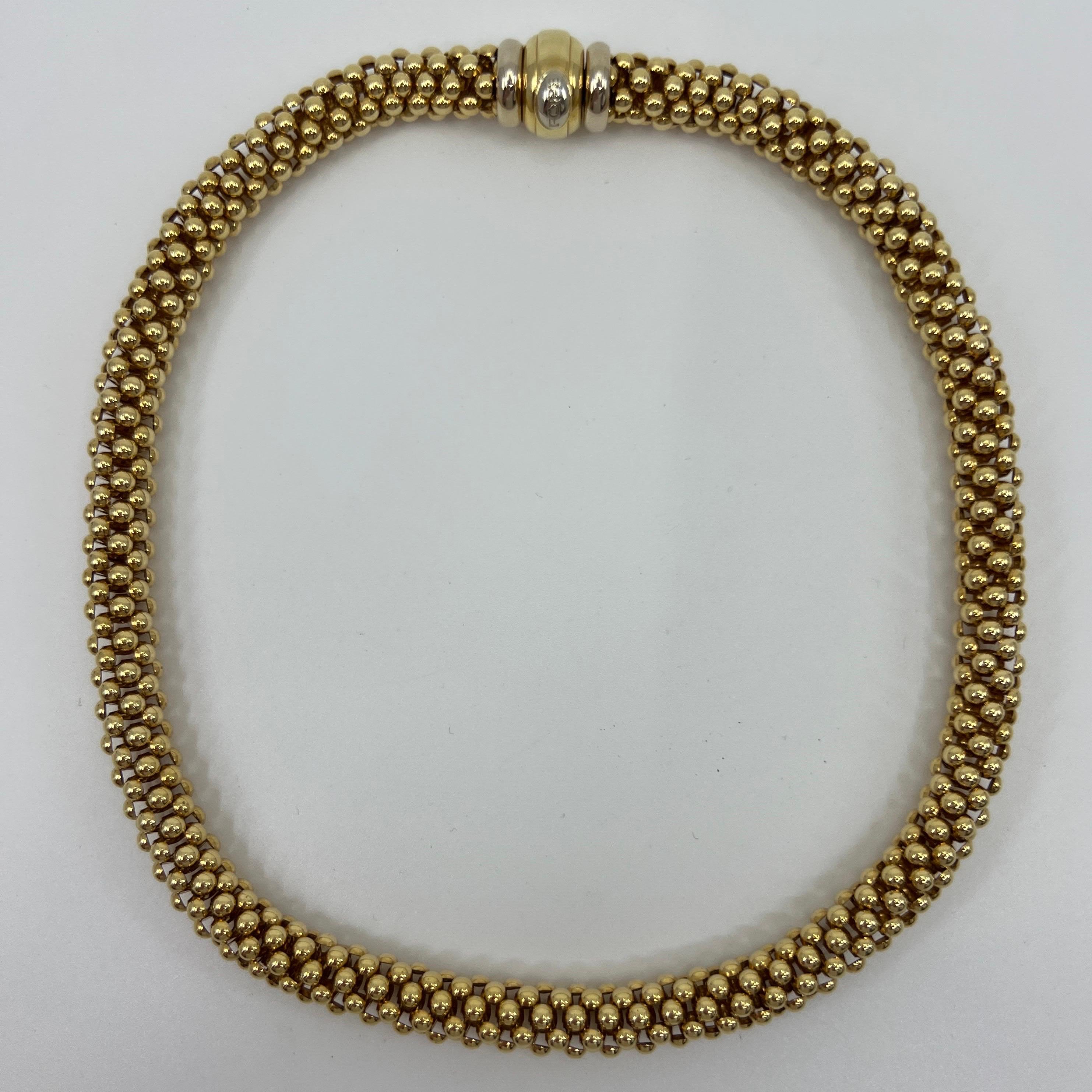 Fope röhrenförmige Priofili 18k Gelbgold Italienisch gemacht gewebte Kette Seil Halskette für Damen oder Herren im Angebot