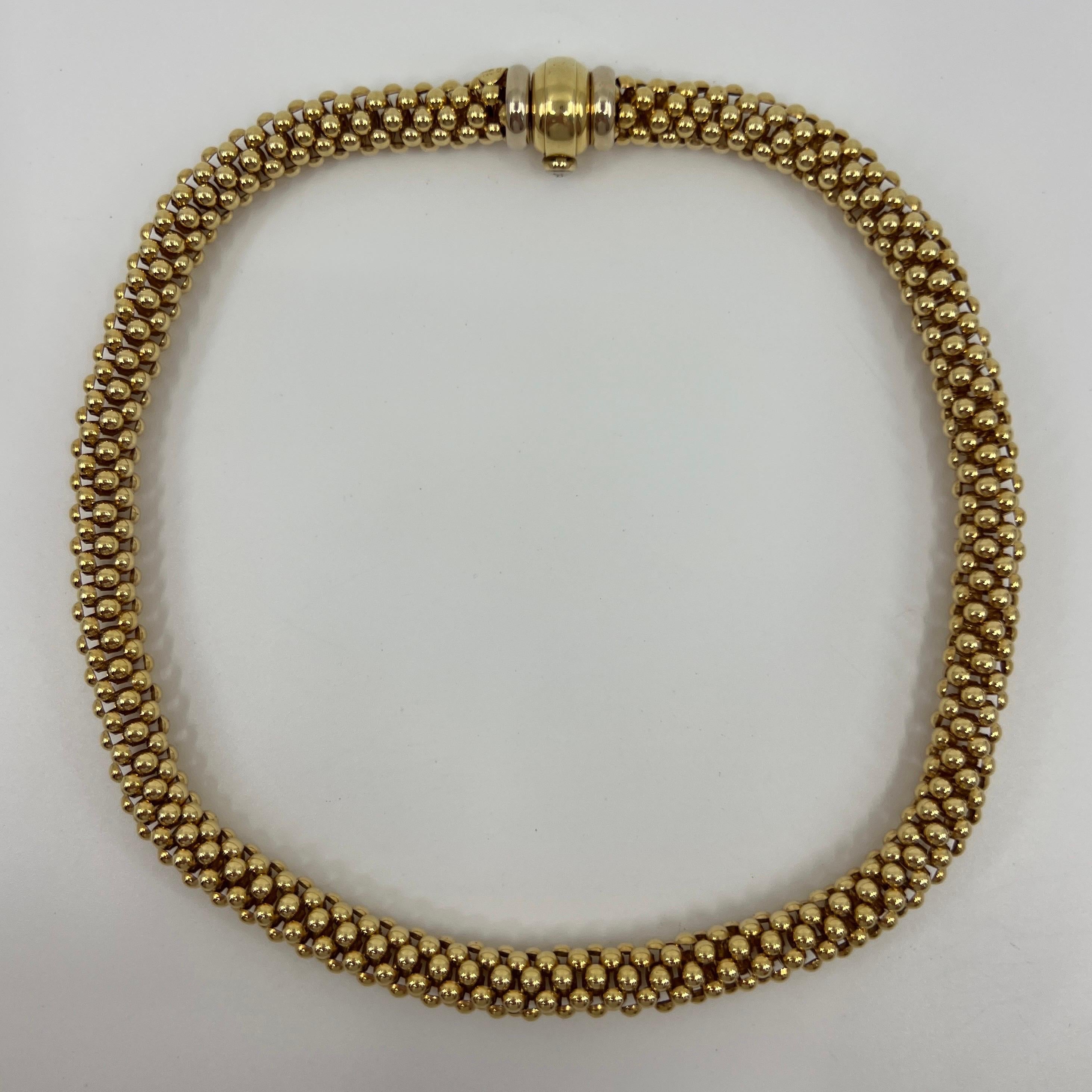 Fope röhrenförmige Priofili 18k Gelbgold Italienisch gemacht gewebte Kette Seil Halskette im Angebot 2