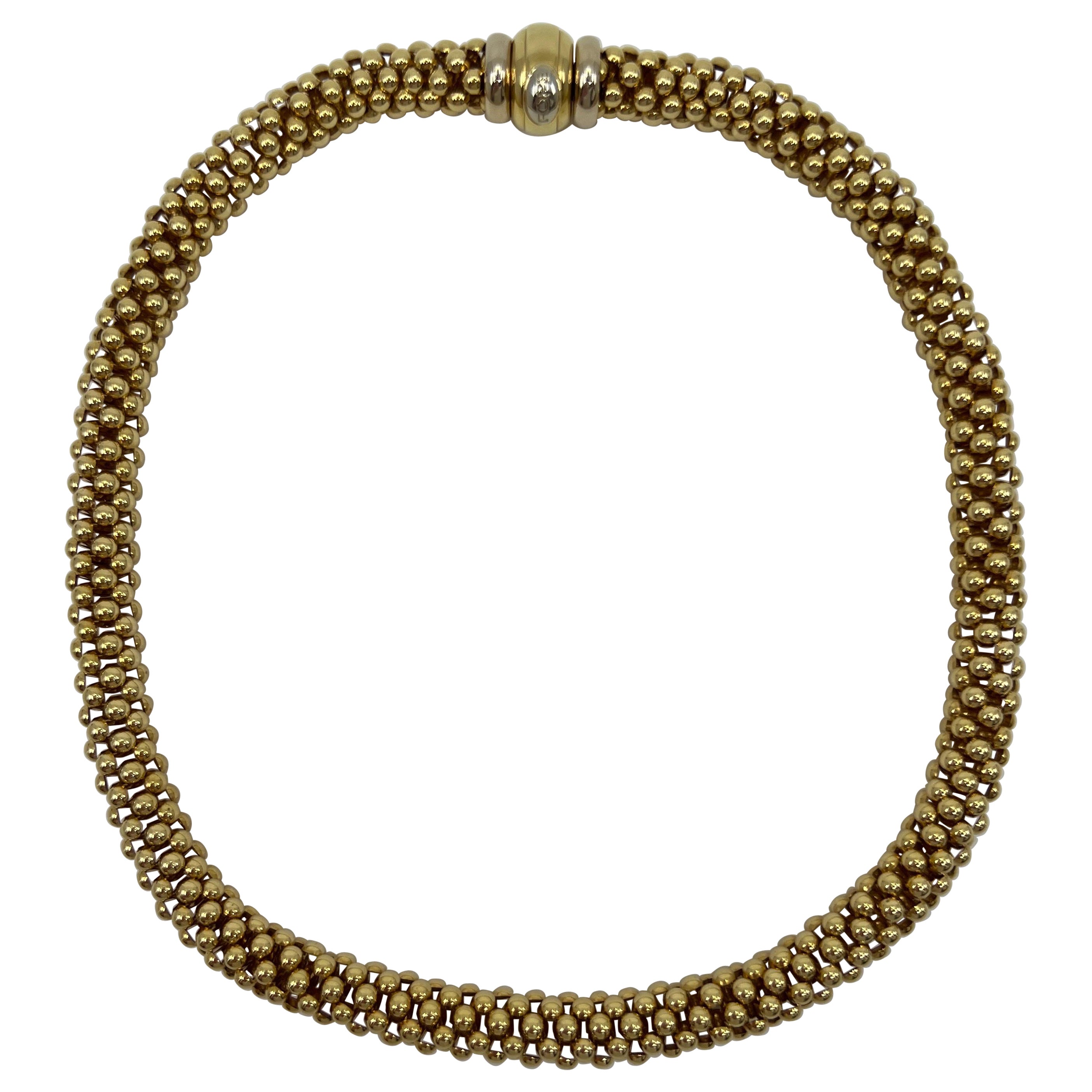 Fope röhrenförmige Priofili 18k Gelbgold Italienisch gemacht gewebte Kette Seil Halskette