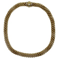 Fope röhrenförmige Priofili 18k Gelbgold Italienisch gemacht gewebte Kette Seil Halskette