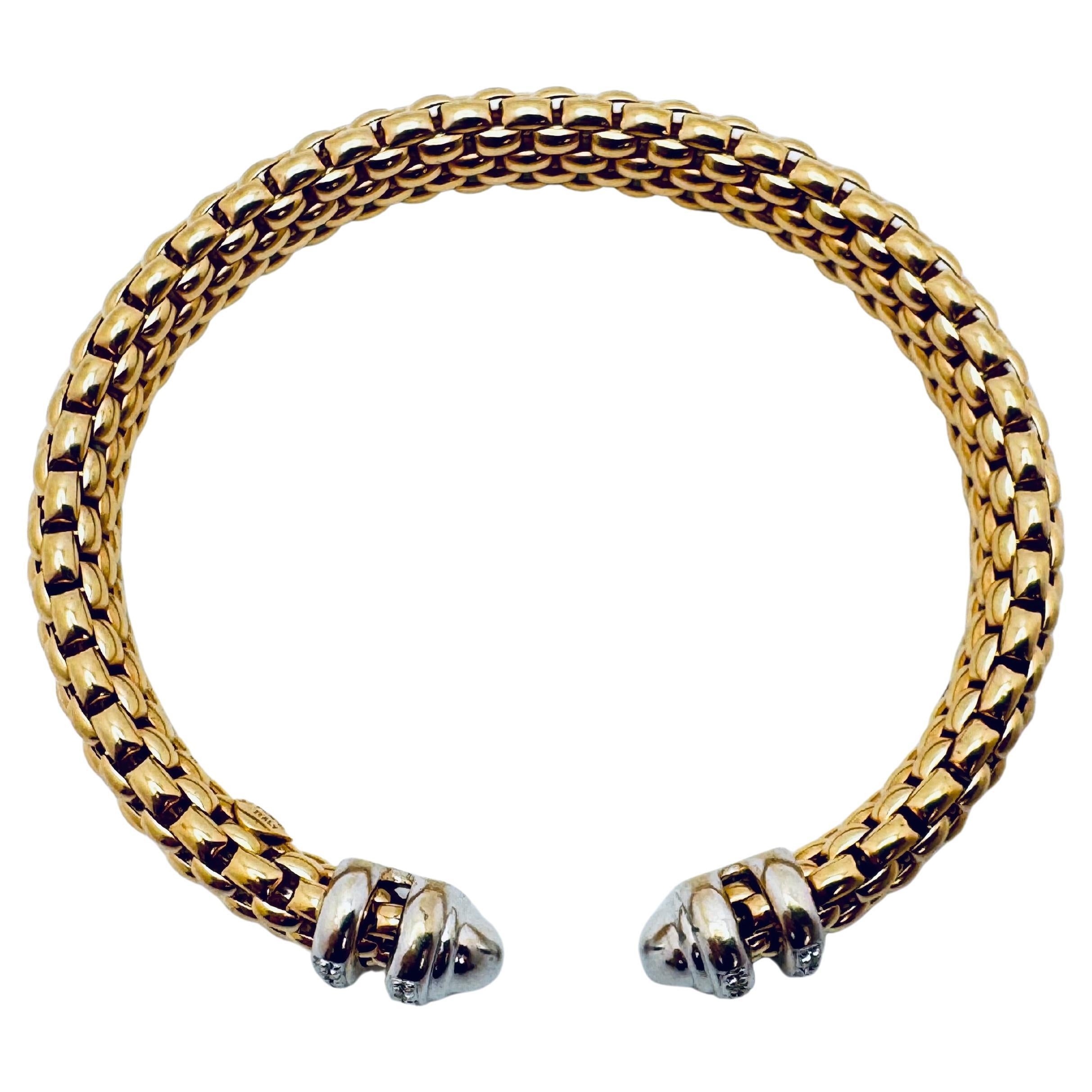 FOPE Zweifarbiger Diamant-Drehmoment-Armreif im Angebot