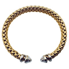 FOPE Two-Tone Diamond Torque Bangle Bracelet