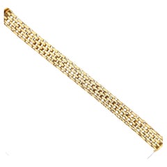 Fope Two-Tone Gold Basket Woven Motif Bracelet 49.2 Grams 18 Karat Yellow Gold