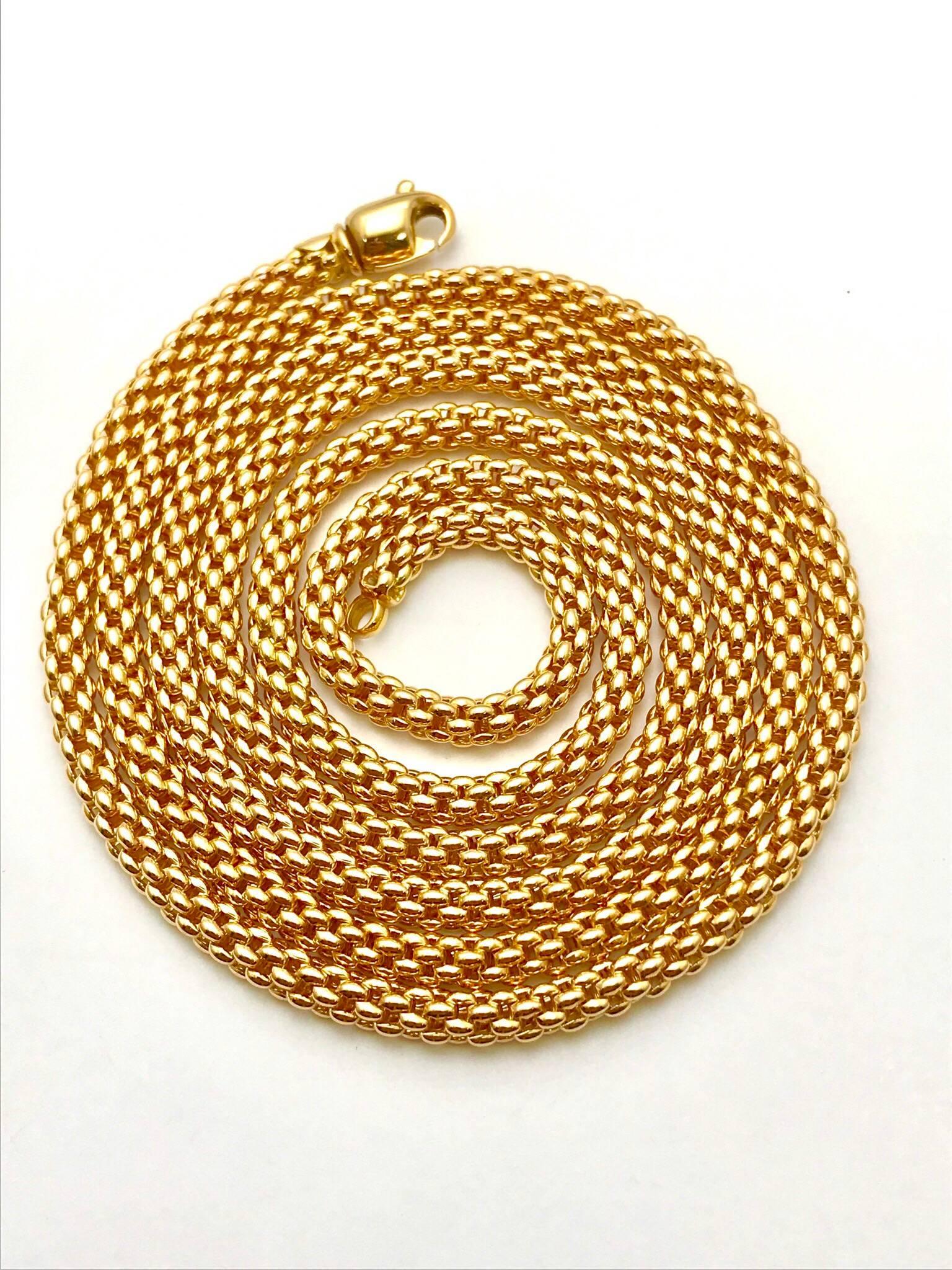 Women's or Men's Fope Vendome Woven Rose Gold Italian Made Necklace