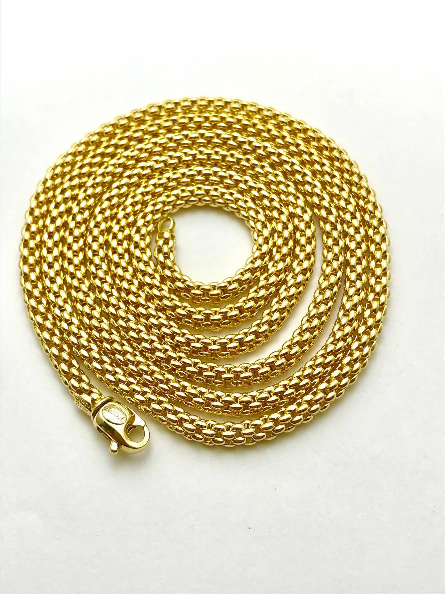 Fope Vendome Woven Yellow Gold Italian Made Necklace In Excellent Condition In Chevy Chase, MD