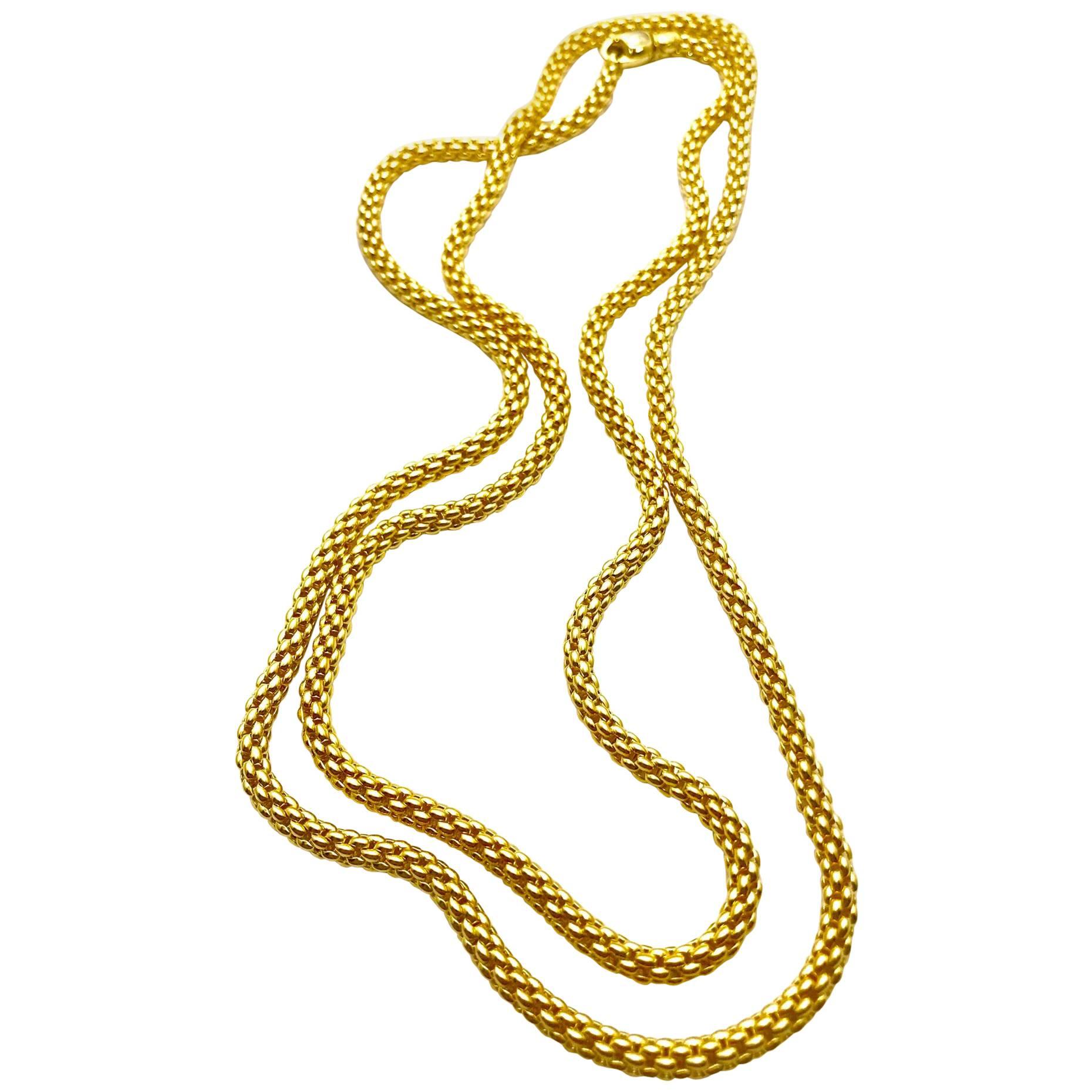 Fope Vendome Woven Yellow Gold Italian Made Necklace