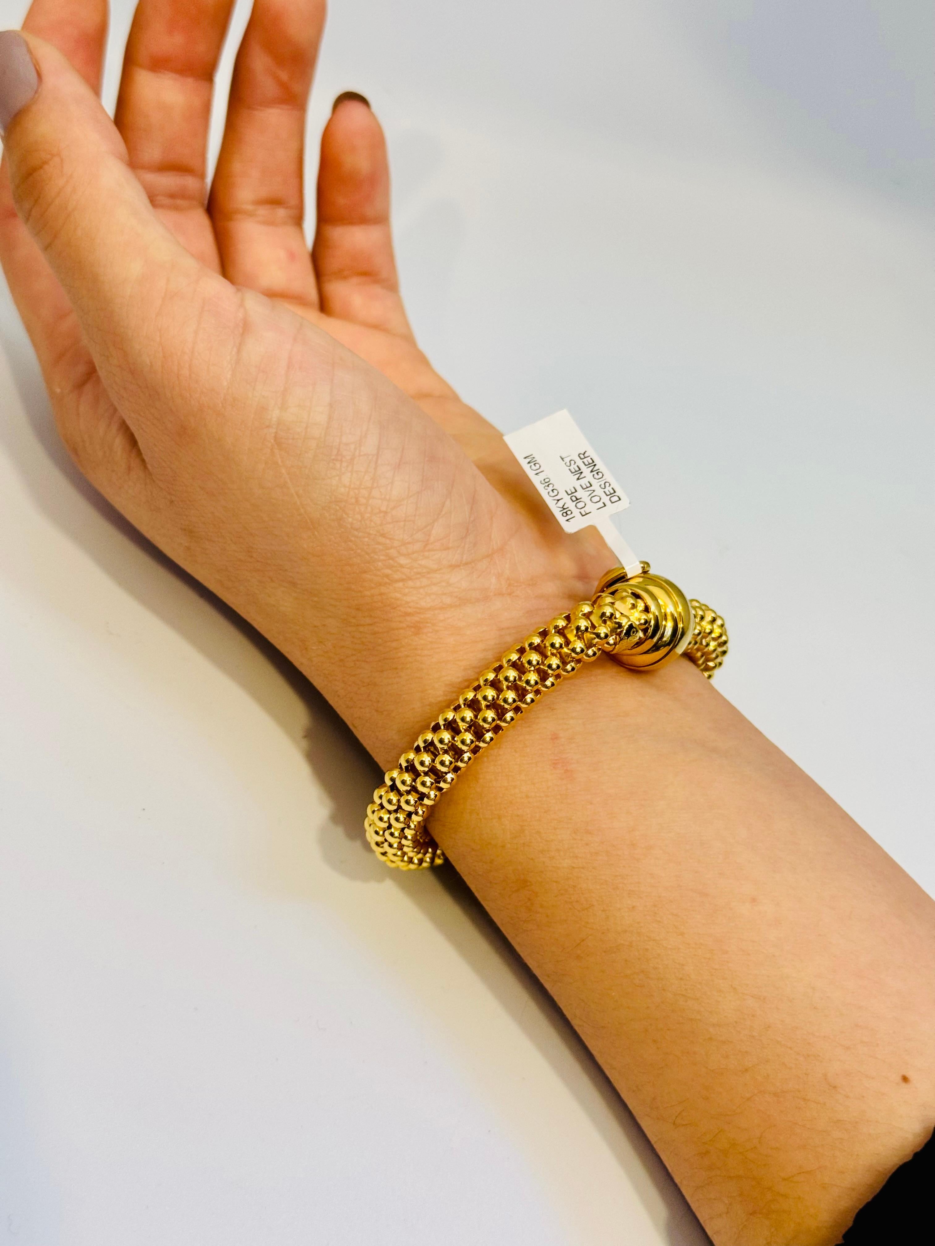 Fope Vintage Love Nest Yellow Gold  Woven Bracelet in 18 Kt Yellow Gold, Italy 8