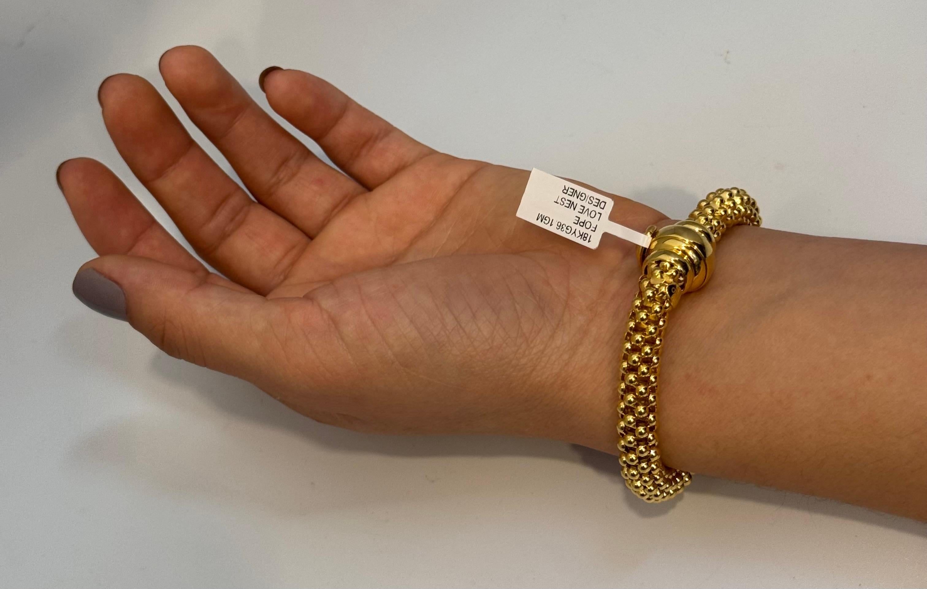 Fope Vintage Love Nest Yellow Gold  Woven Bracelet in 18 Kt Yellow Gold, Italy 9