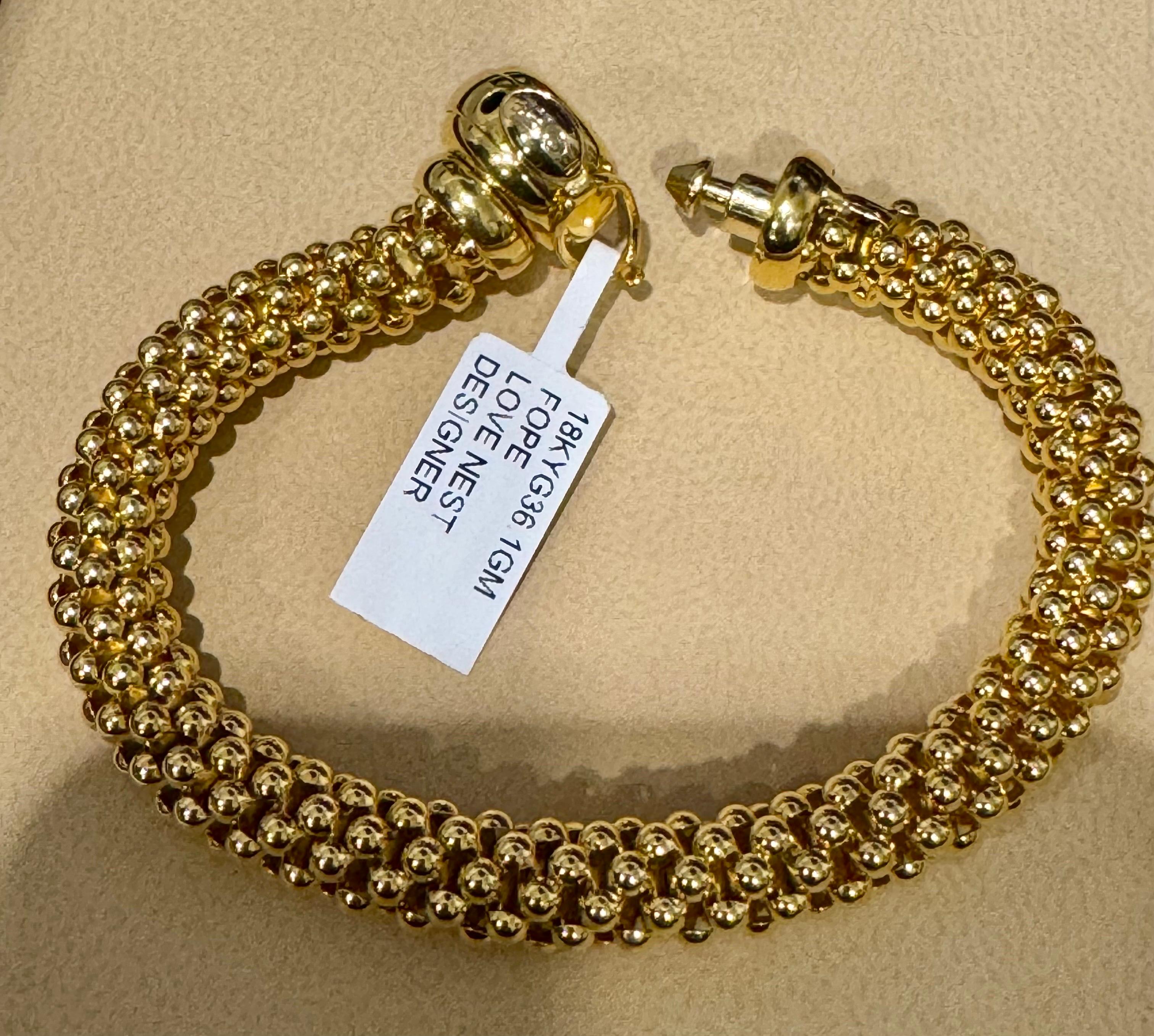 Fope Vintage Love Nest Yellow Gold  Woven Bracelet in 18 Kt Yellow Gold, Italy 4