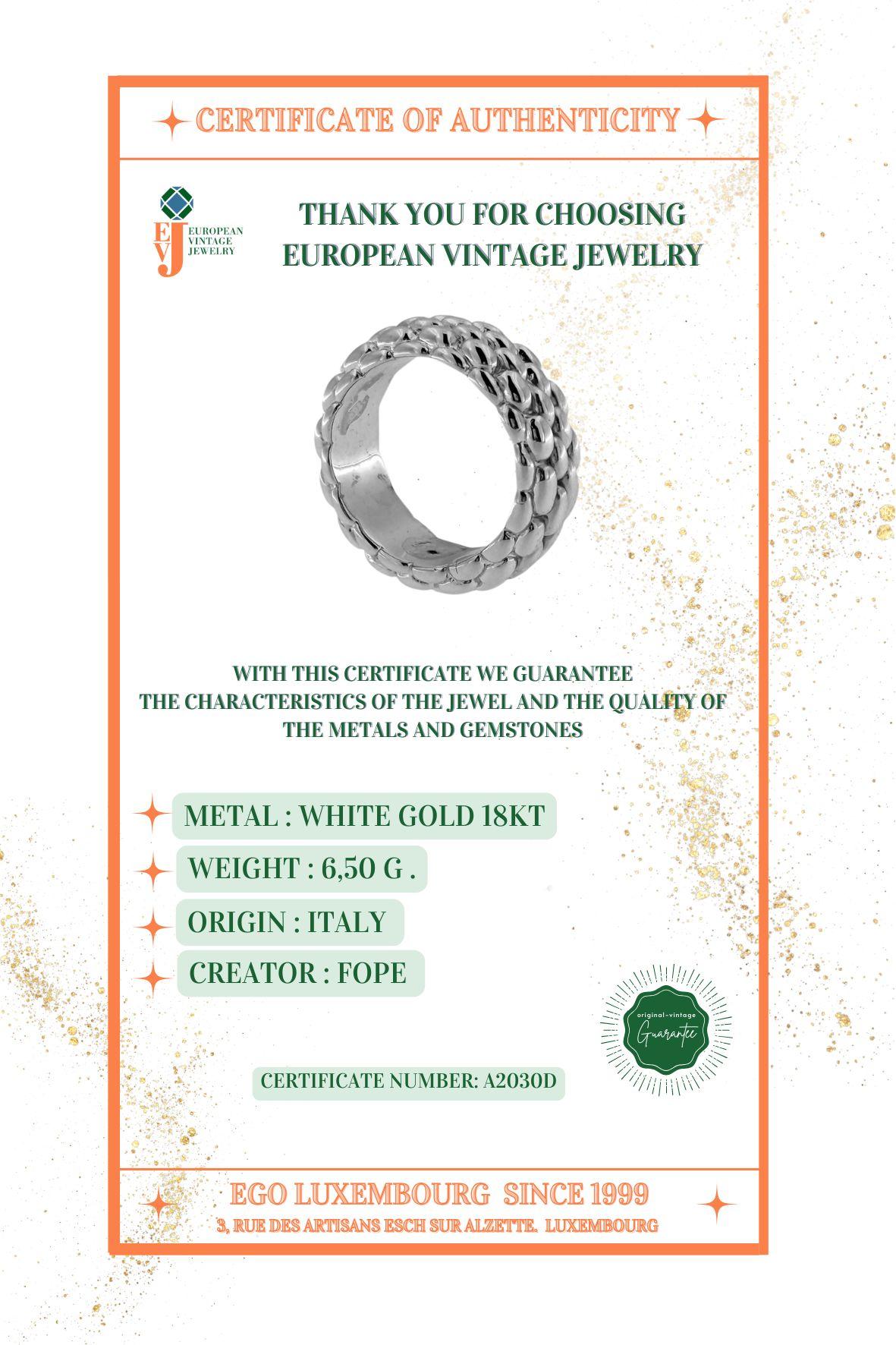 Fope White Gold Band Ring For Sale 7