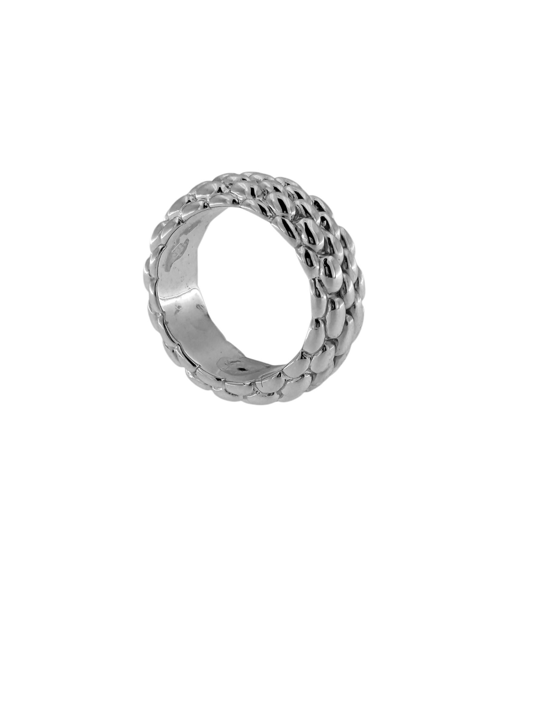 Women's or Men's Fope White Gold Band Ring For Sale