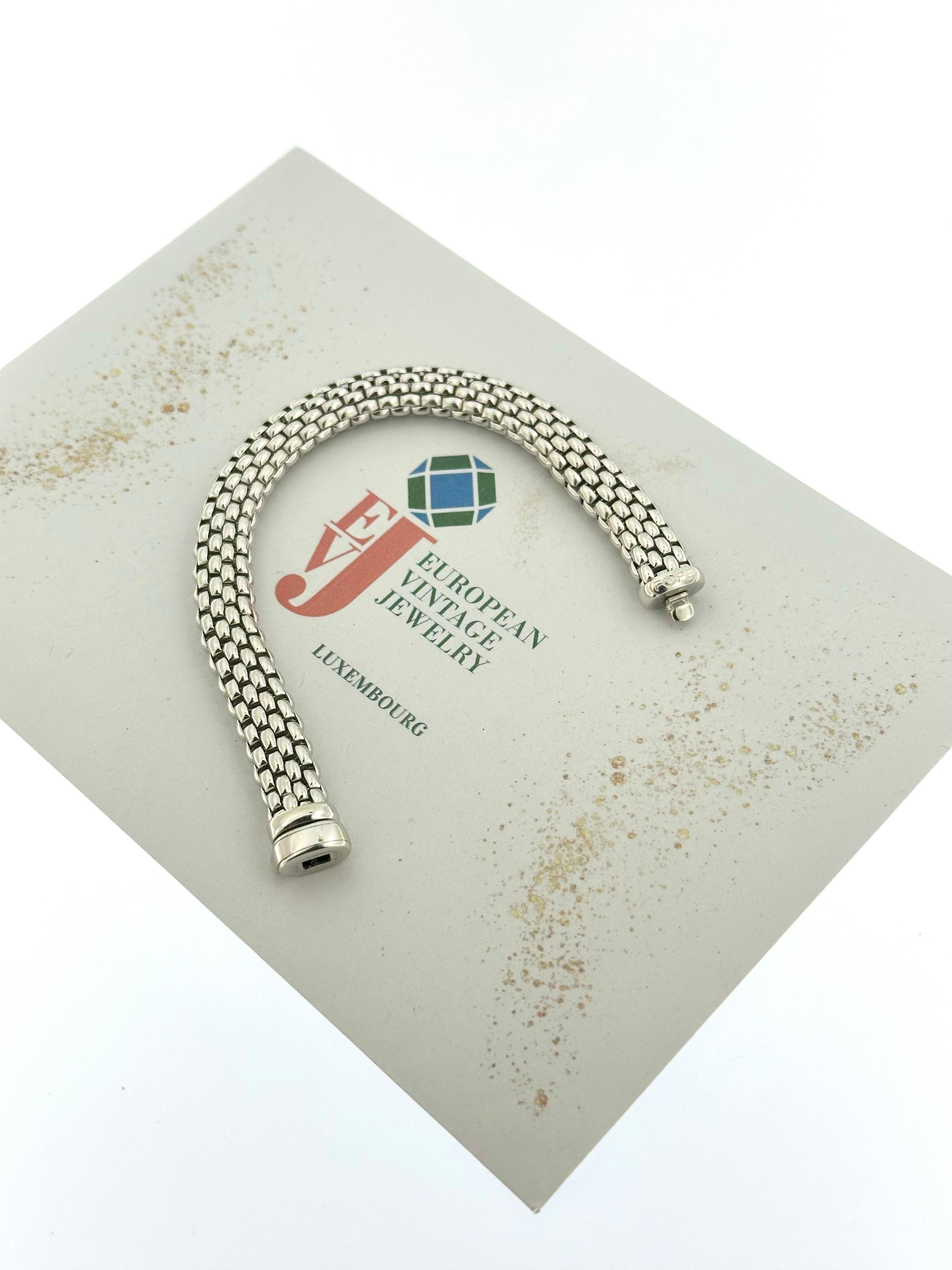 Fope White Gold Brick Bracelet For Sale 4