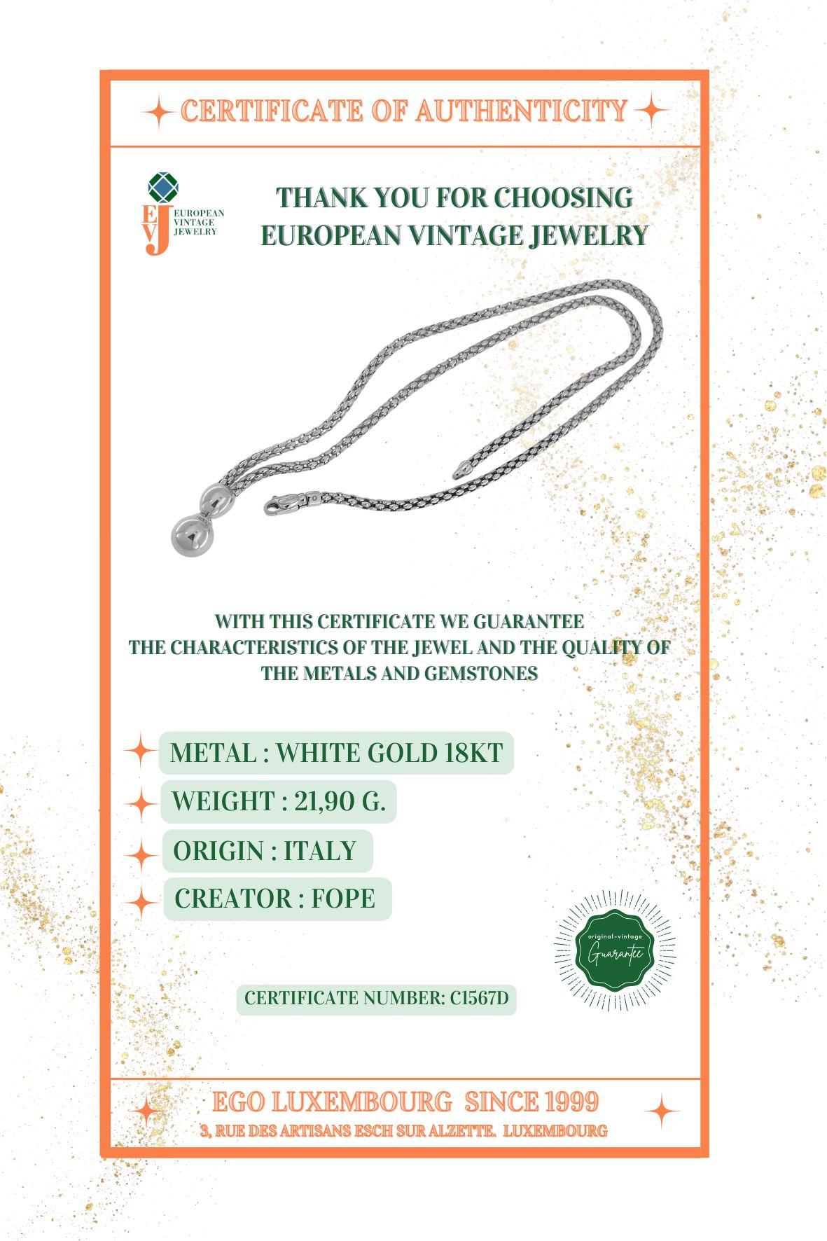 Fope White Gold Fashion Pendant Necklace For Sale 5