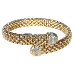 Fope Woven Diamond Open Cuff in 18K Yellow Gold 0.33 CTW