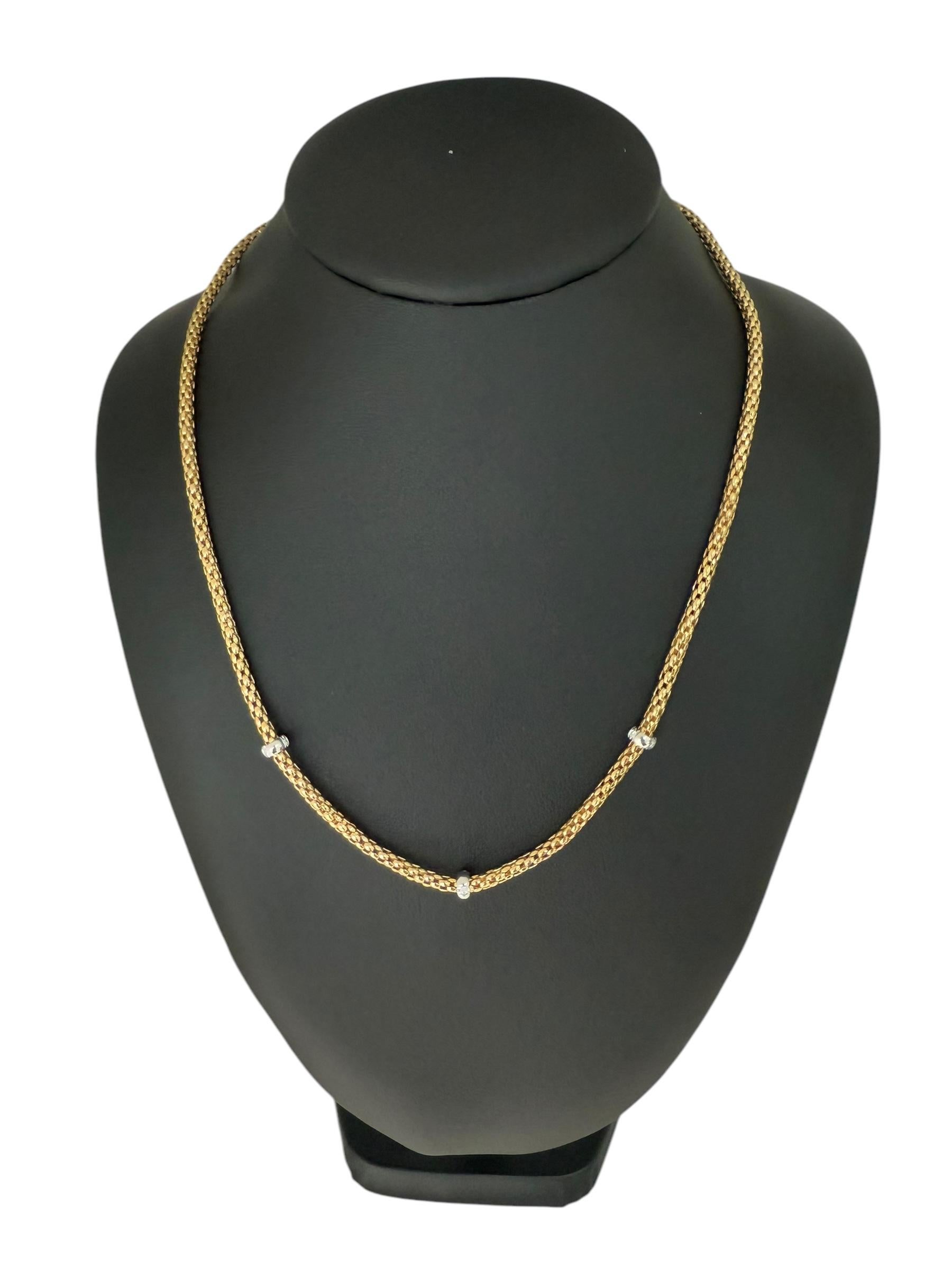 Fope Yellow and White Gold Necklace with Diamonds 6