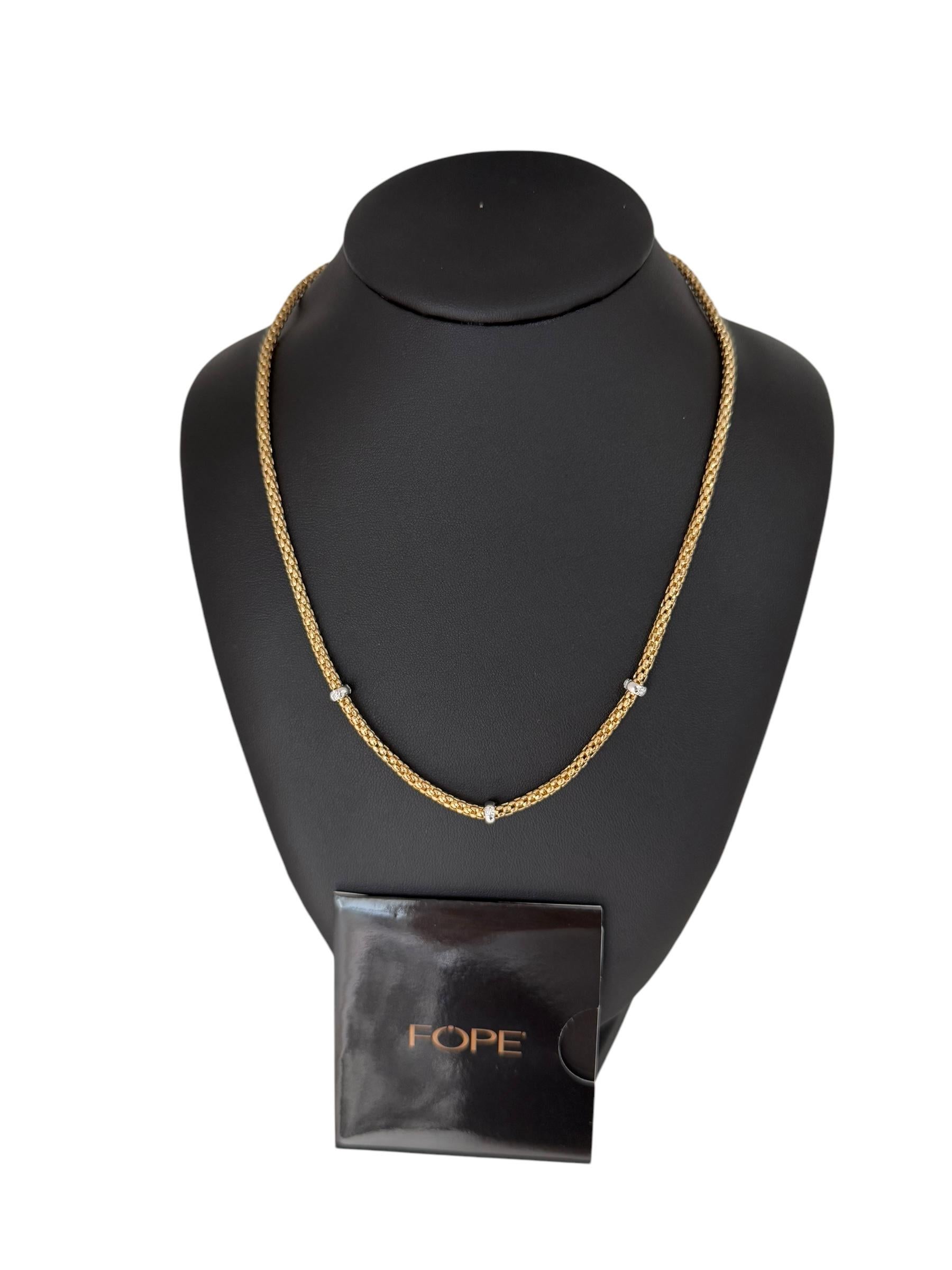 Fope Yellow and White Gold Necklace with Diamonds 7