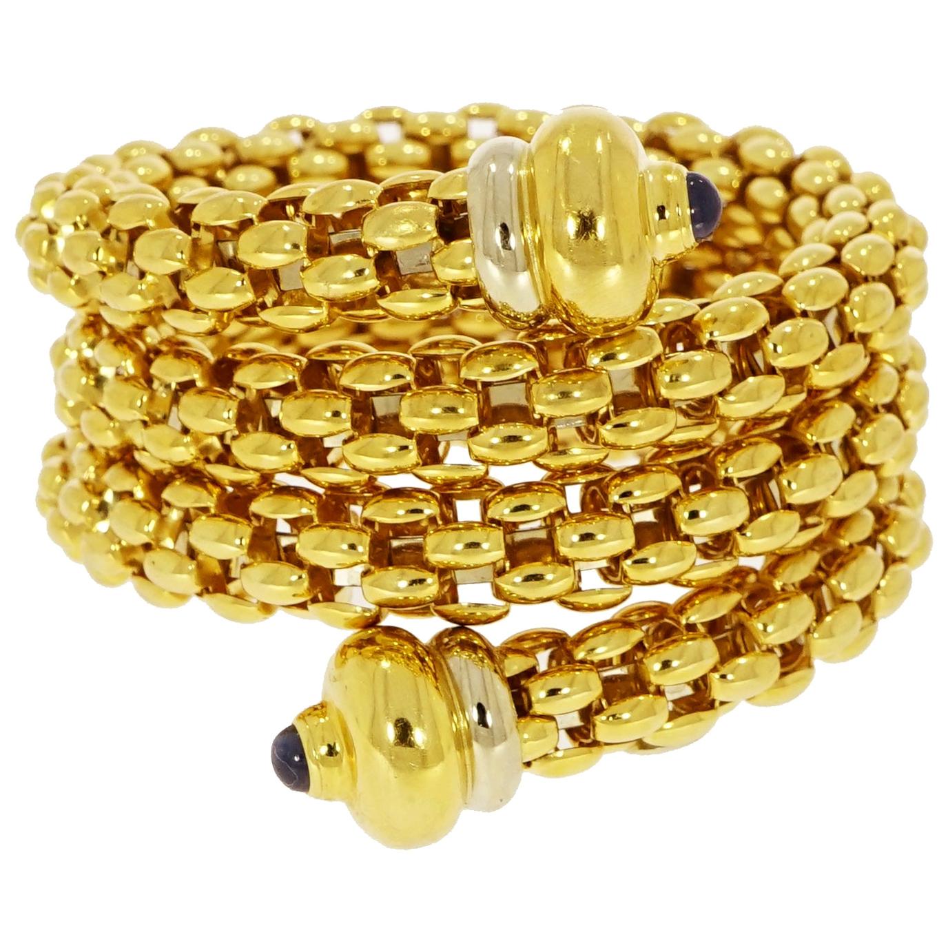 Fope Yellow Gold Coil Cuff Bracelet