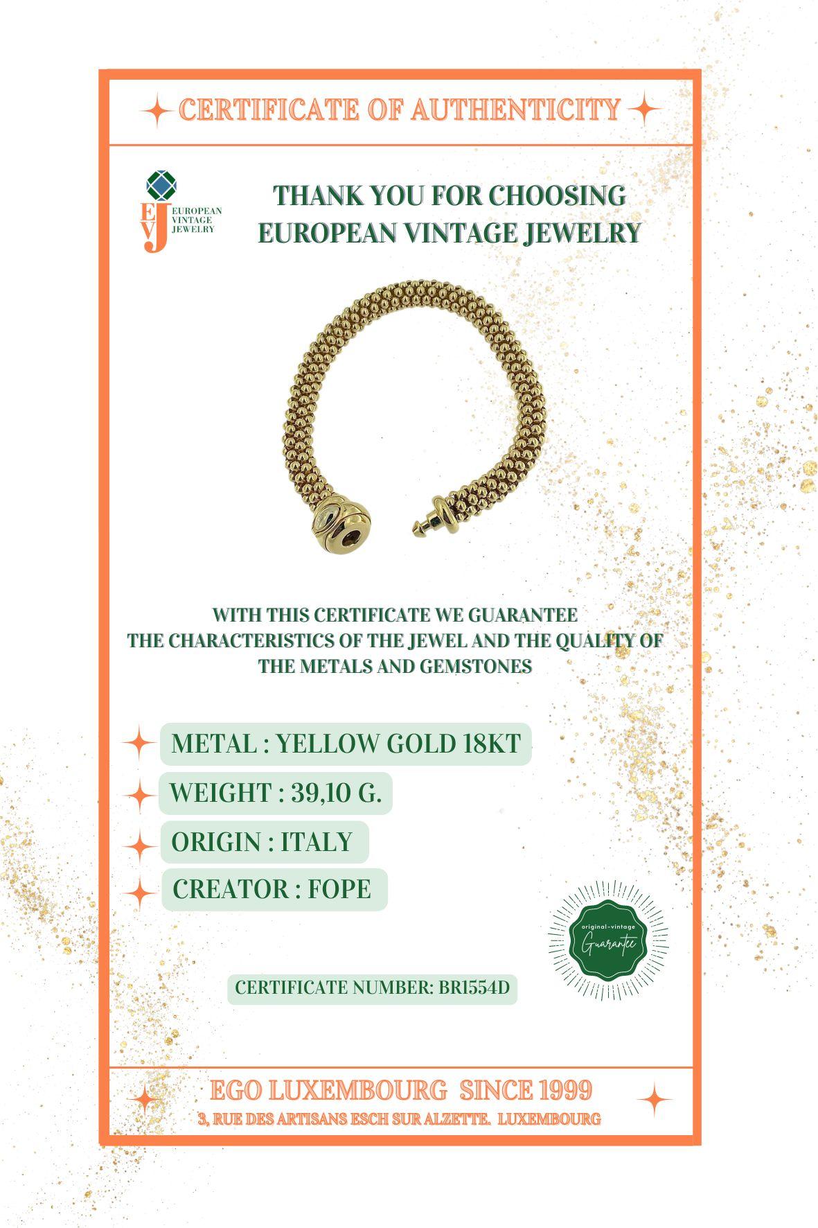 Fope Yellow Gold Fashion Bracelet For Sale 7