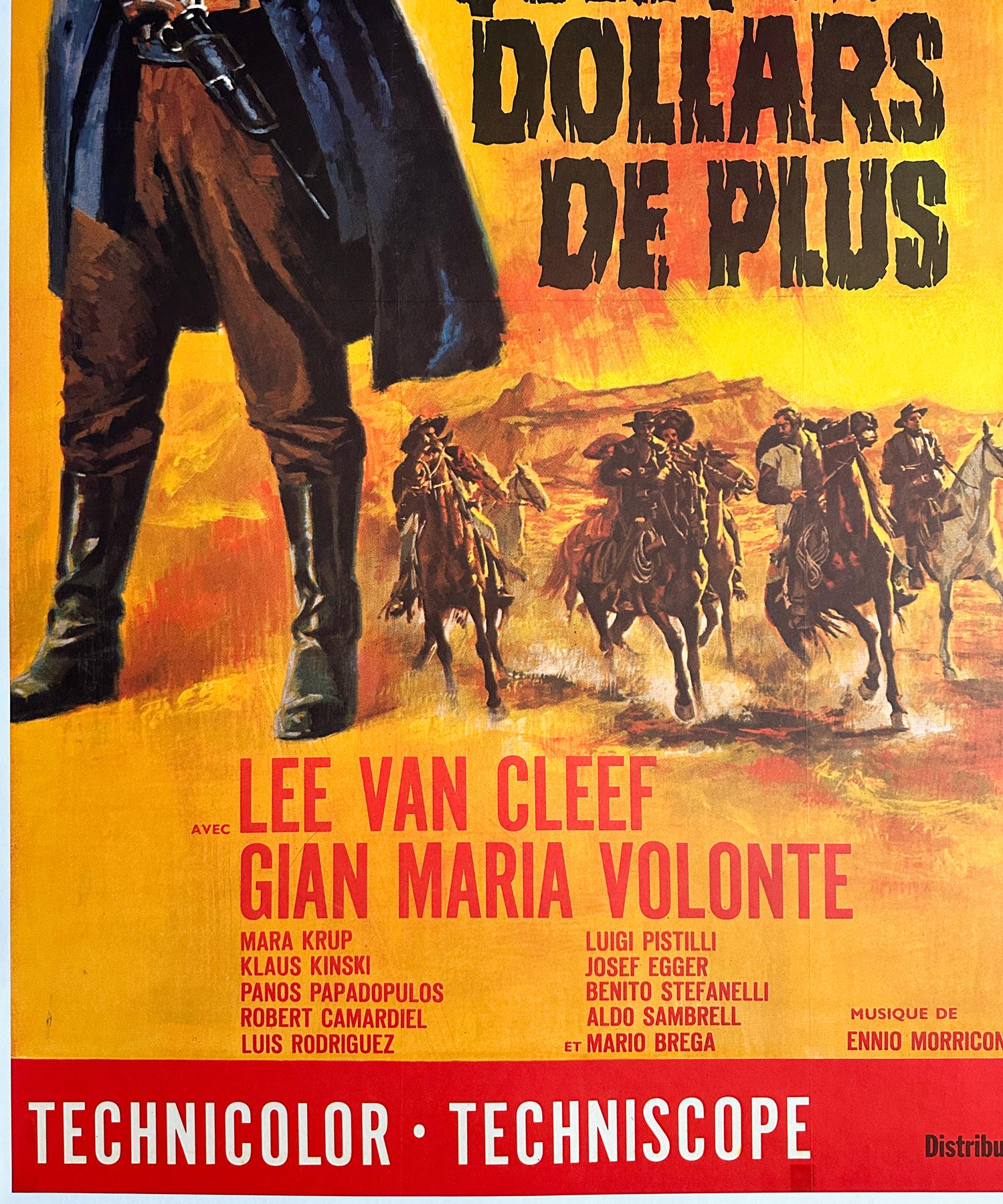 Linen For a Few Dollars More 1966 French Grande Film Poster, Jean Mascii For Sale