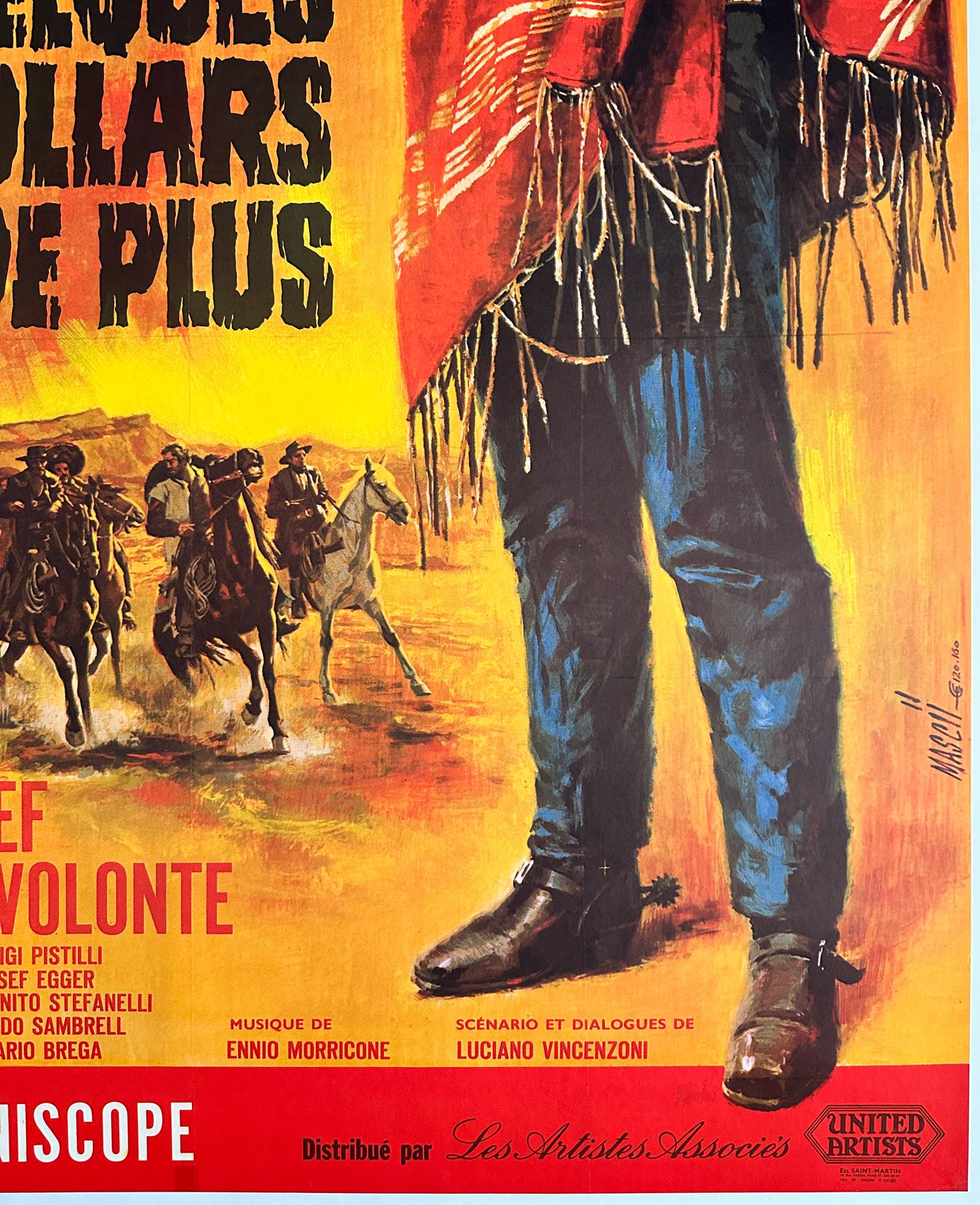 Für ein paar Dollar mehr 1966 Französisch Grande Film Poster, Jean Mascii im Angebot 1