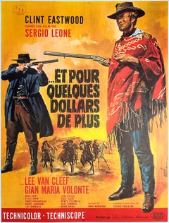 Vintage For a Few Dollars More 1966 French Grande Film Poster, Jean Mascii