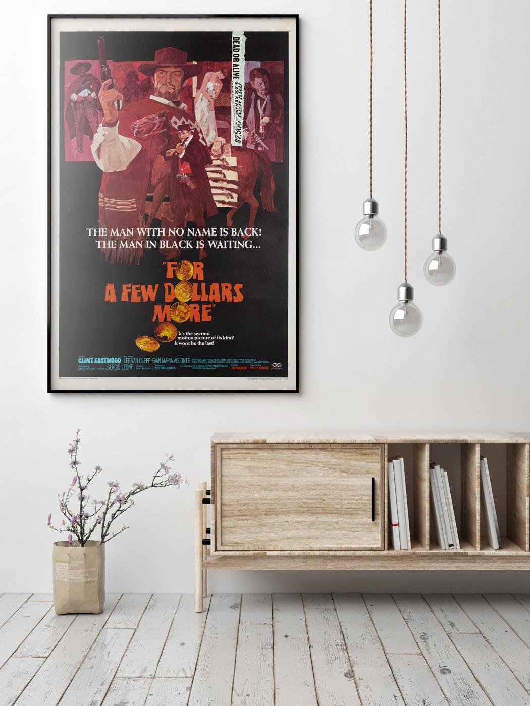 Original first-year-of-release US film poster for the 1965 Spaghetti Western featuring Clint Eastwood.

This vintage movie poster is sized 27 1/4 x 40 3/4 inches (plus a little more with the linen-backing). It will be sent rolled (unframed).