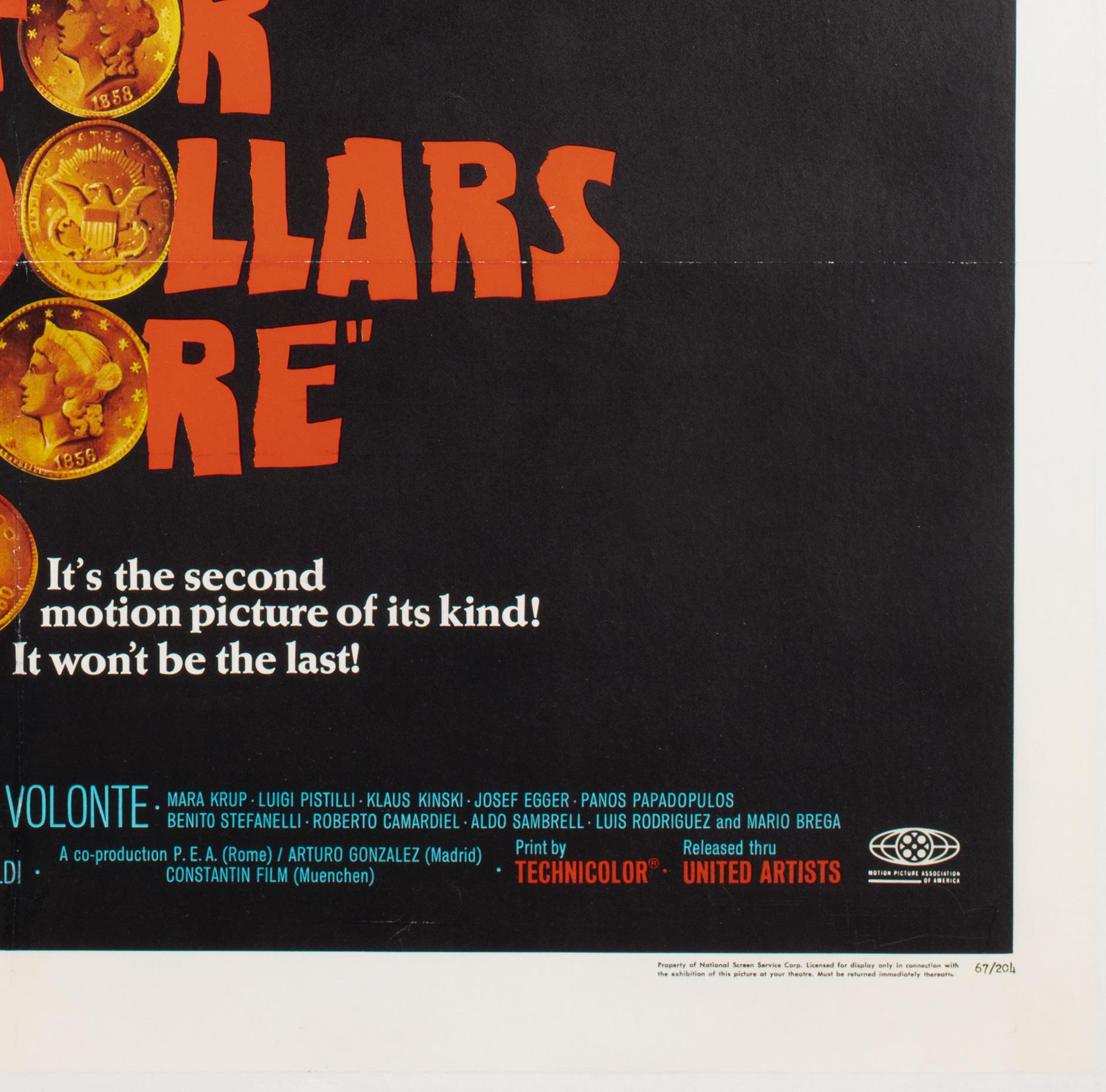 For a Few Dollars More 1966 US 1 Sheet Film Movie Poster For Sale 2