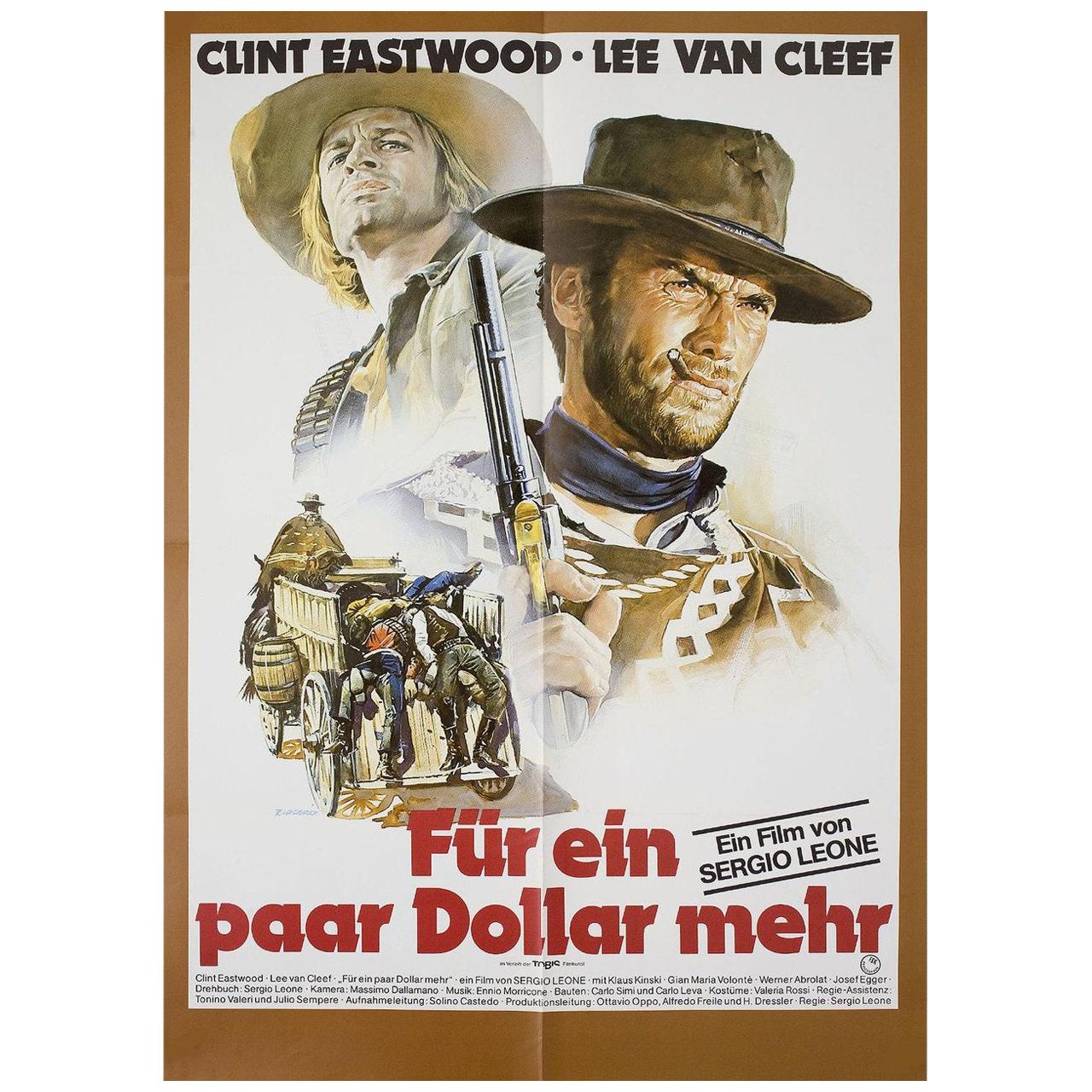 affiche de film A1 allemande R1978 "Pour quelques dollars de plus" en vente