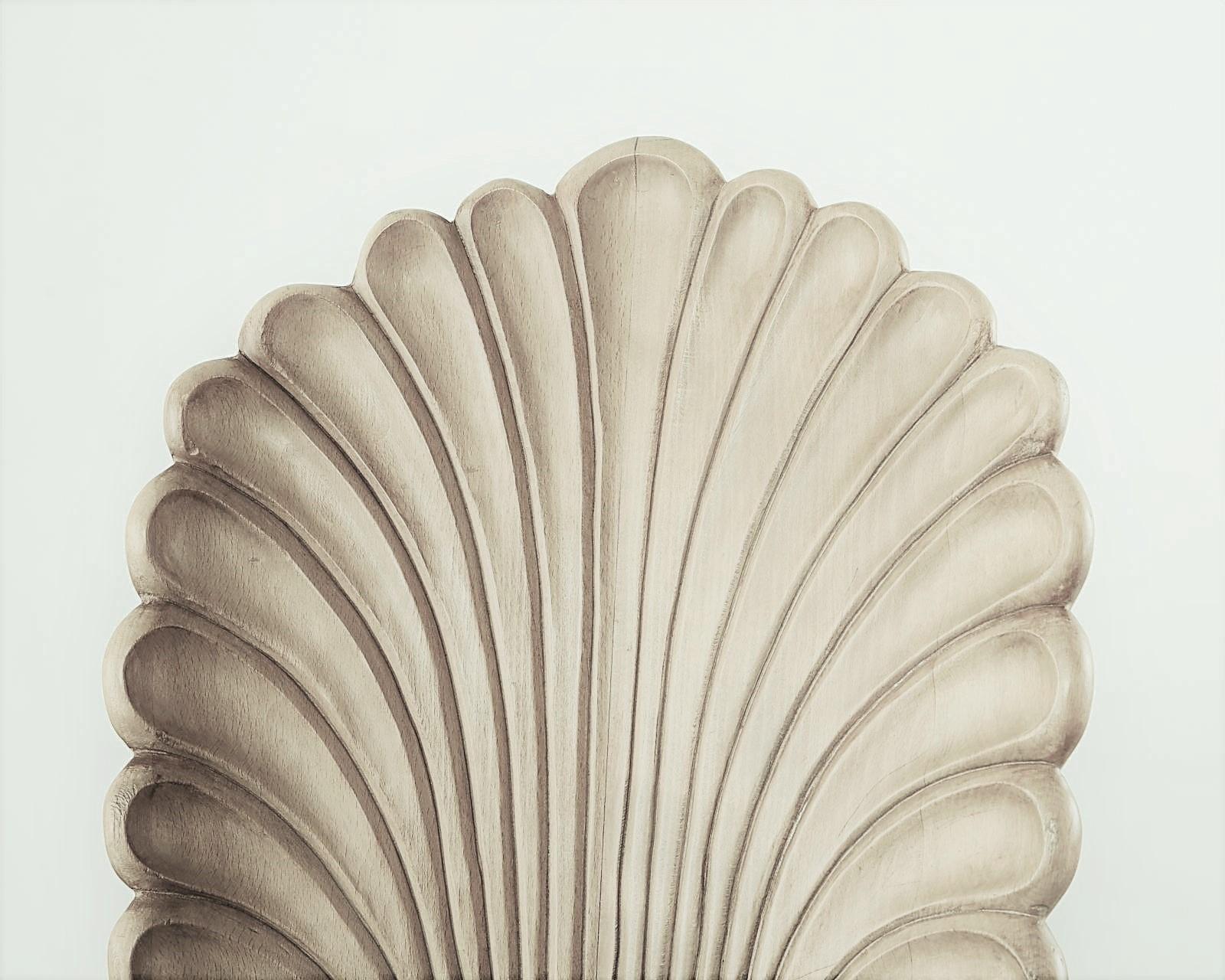 Hollywood Regency For Alexandra - Pair of Venetian Grotto Style Scalloped Shell Back Armchairs
