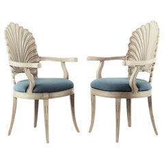 For Alexandra - Pair of Venetian Grotto Style Scalloped Shell Back Armchairs