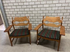For Cecilia - Pair of Henning Kjærnulf "Razorblade" Armchairs, Denmark 1960s