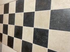 for christine Black and White Limestone Checkerboard Flooring