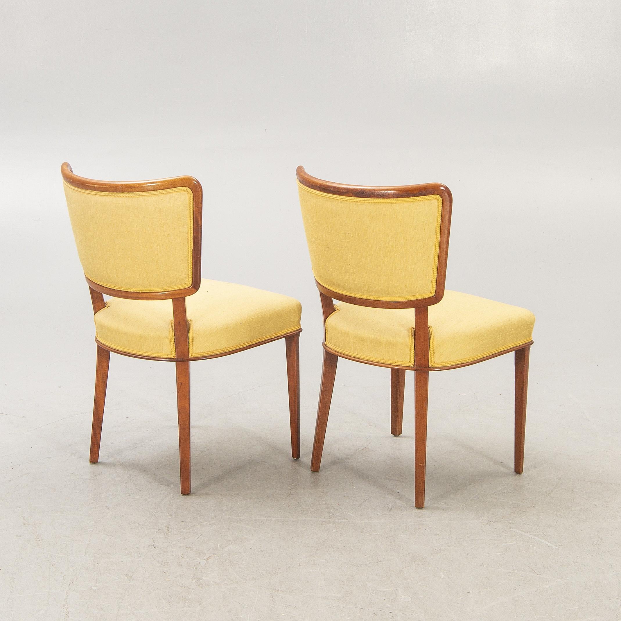 Scandinavian Modern For Claire - Set of Four Swedish Modern Dining Chairs reupholstered in COM.