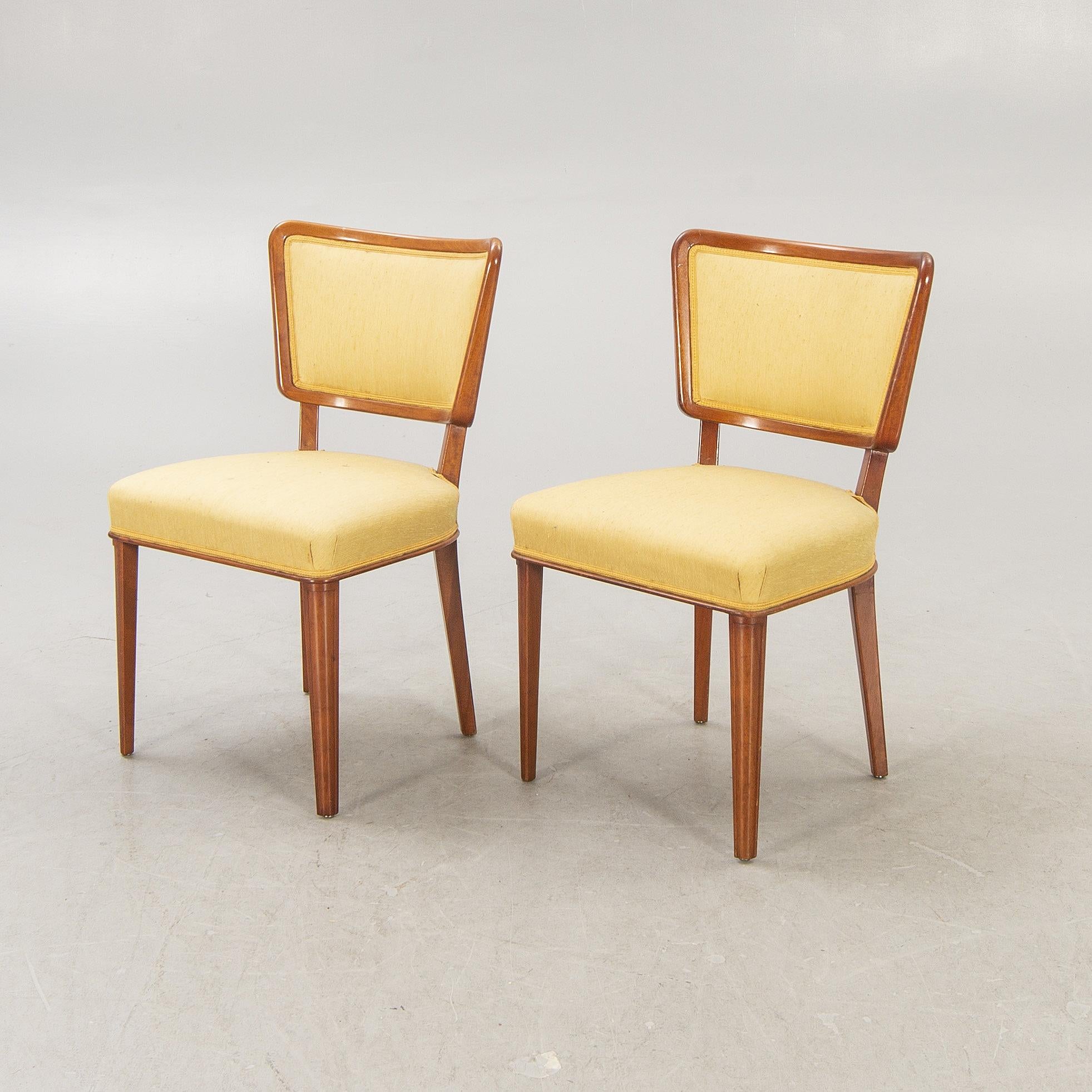 Mid-20th Century For Claire - Set of Four Swedish Modern Dining Chairs reupholstered in COM.